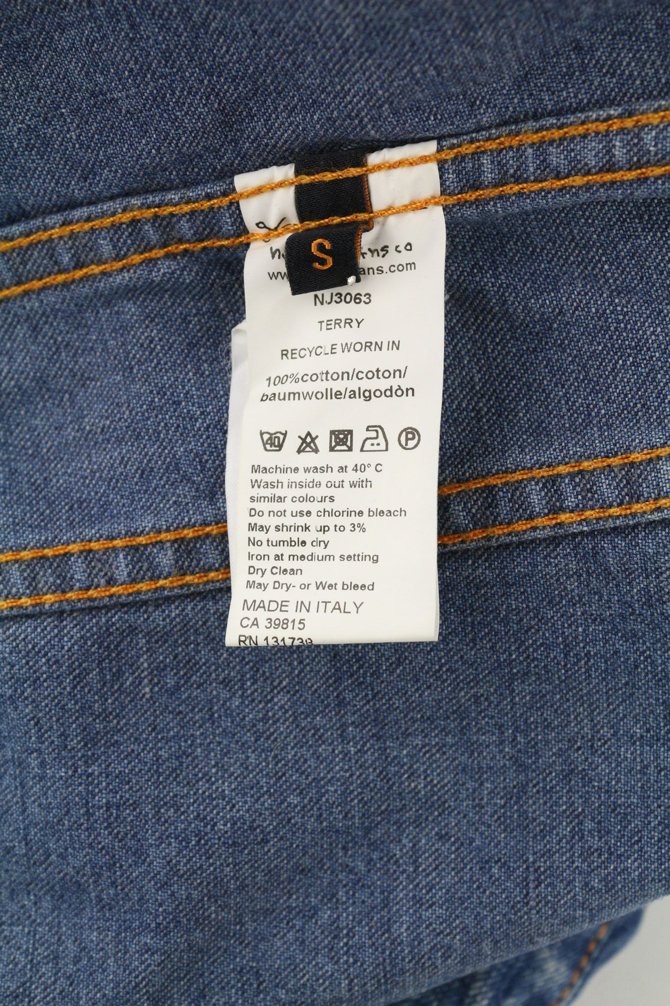 Nudie Jeans TERRY WORN IN S Blue Cotton Denim Wash Jacket 80775 Size US S / EU 44-46 / 1 - 6 Thumbnail