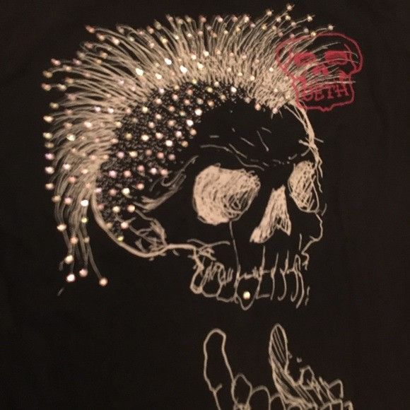 Ed Hardy Vintage Black Ed Hardy skull stone tee Shirt Top Size S / US 4 / IT 40 - 3 Thumbnail