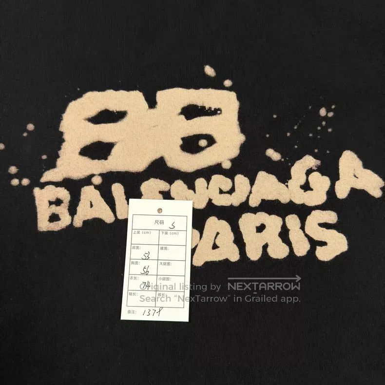 Balenciaga Balenciaga Splatter logo black short-sleeve Size US S / EU 44-46 / 1 - 6 Thumbnail