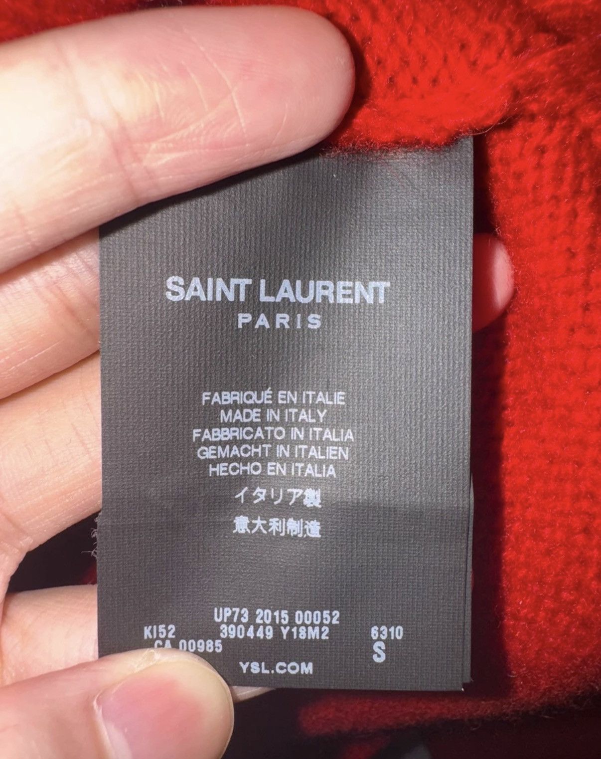 Saint Laurent Paris SLP 15FW Burgundy Scale Embroidered Star Sweater Size US S / EU 44-46 / 1 - 6 Thumbnail