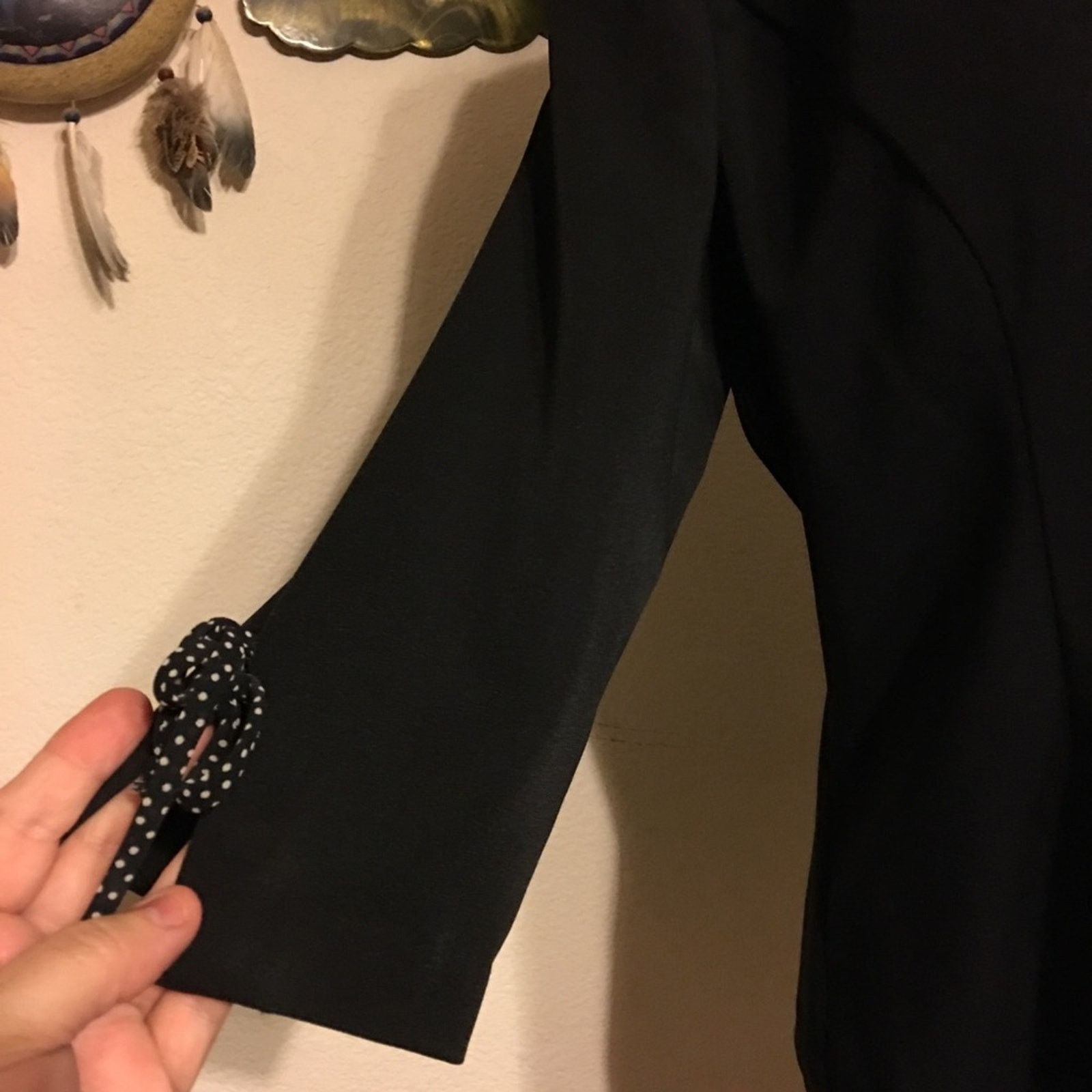 Vintage Courtenay black jacket skirt set polka dot career Size XL / US 12-14 / IT 48-50 - 4 Thumbnail