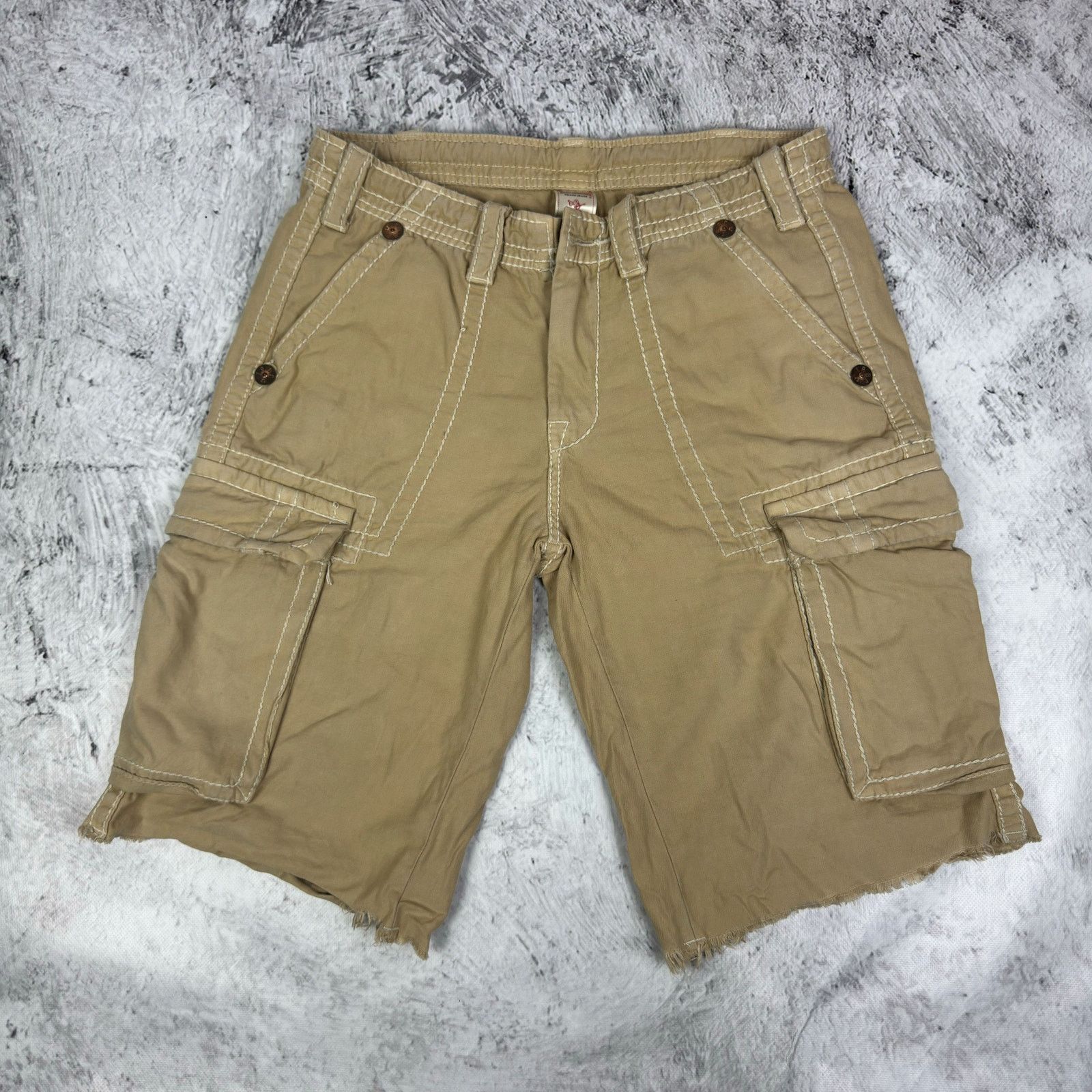 True Religion True Religion Men Beige Cotton Outdoor Hiking Cargo Short 30 Size US 30 / EU 46 - 3 Thumbnail