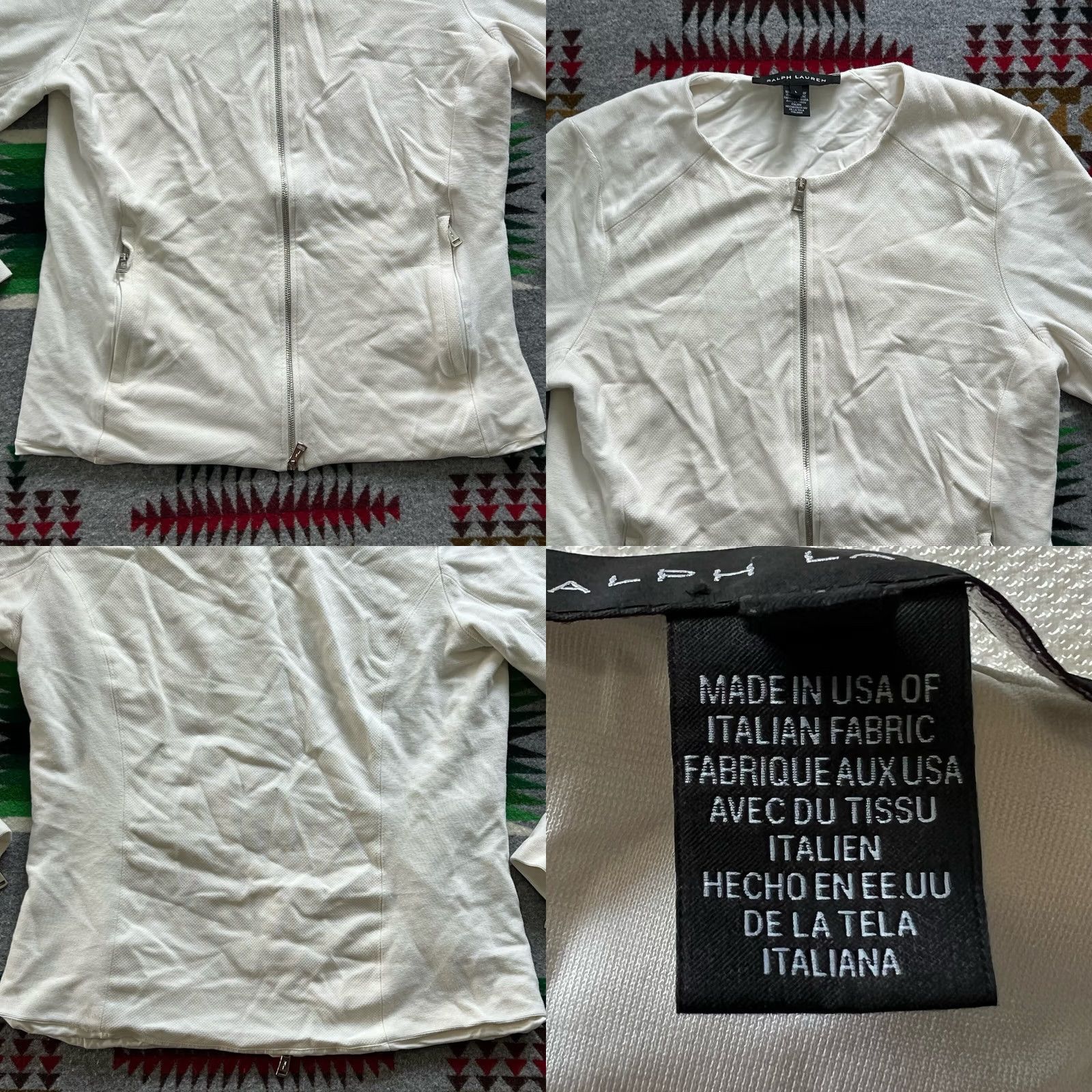 Ralph Lauren Ralph Lauren Jacket Womens Large White Full Zip Knit Basic Jacket Athleisure Regular Size L Size L / US 10 / IT 46 - 8 Thumbnail