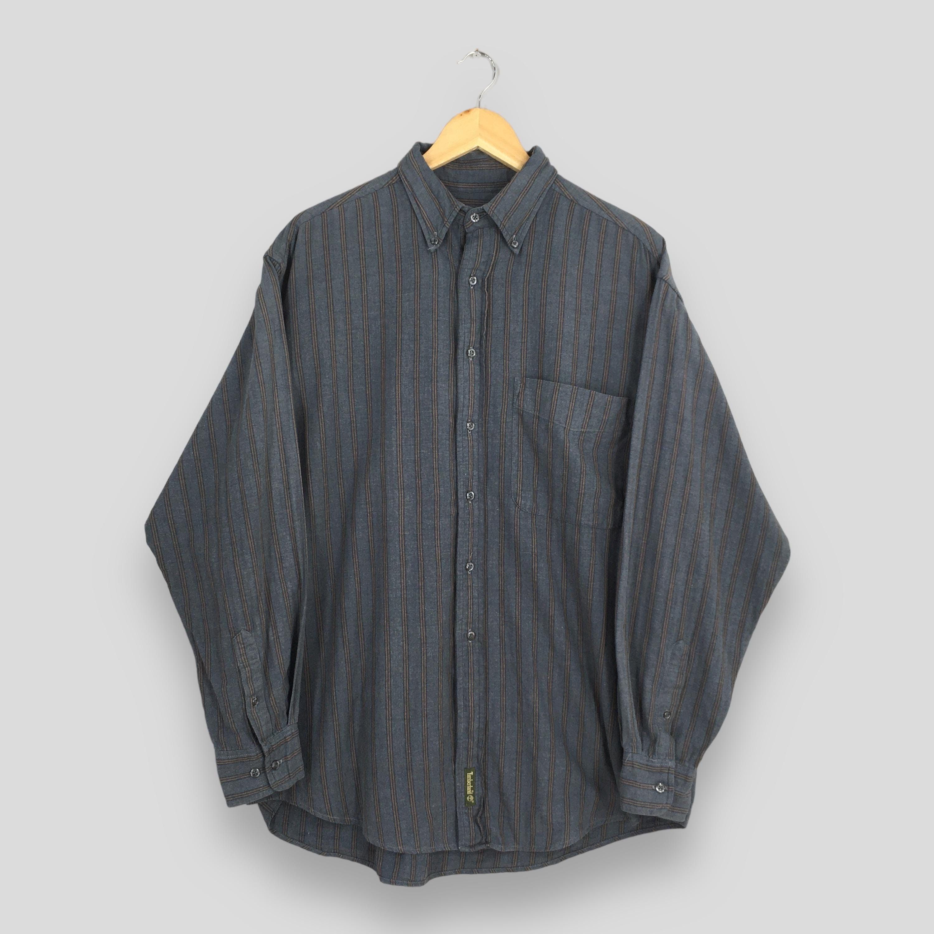 Flannel × Timberland Timberland Weathergear White Striped Blue Shirt Medium Size US M / EU 48-50 / 2 - 1 Thumbnail