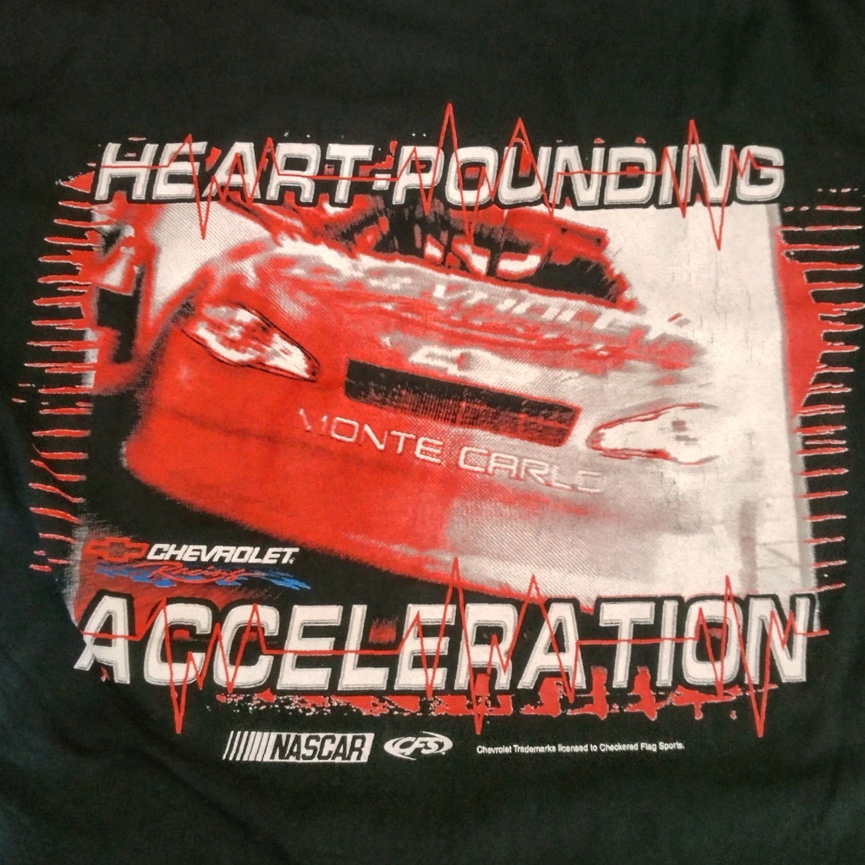 Gildan VINTAGE NASCAR Chevrolet Monte Carlo Shirt XL Black Chevy Racing Race Car Heart Pounding Size US XL / EU 56 / 4 - 2 Thumbnail
