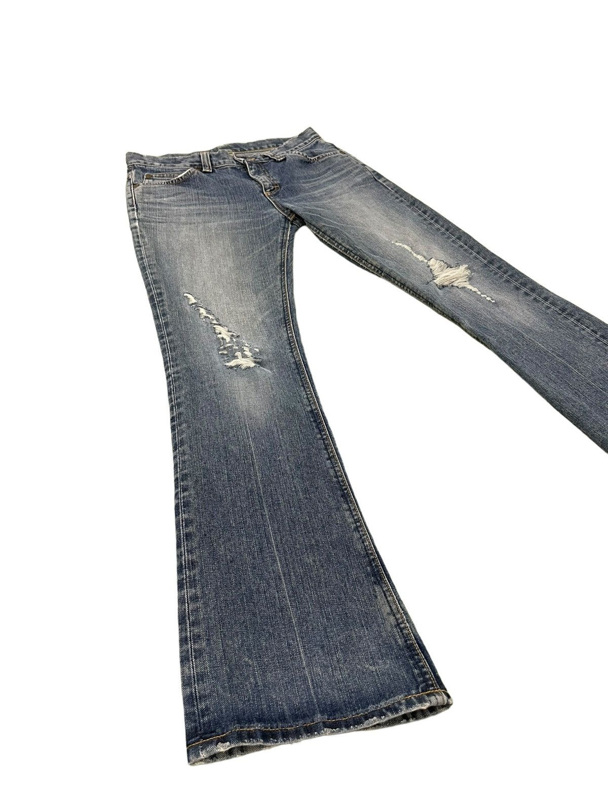 Lee Flare Jeans Lee Japan Distress Low Rise Boot Cut 8🟦6 Size US 31 - 1 Thumbnail