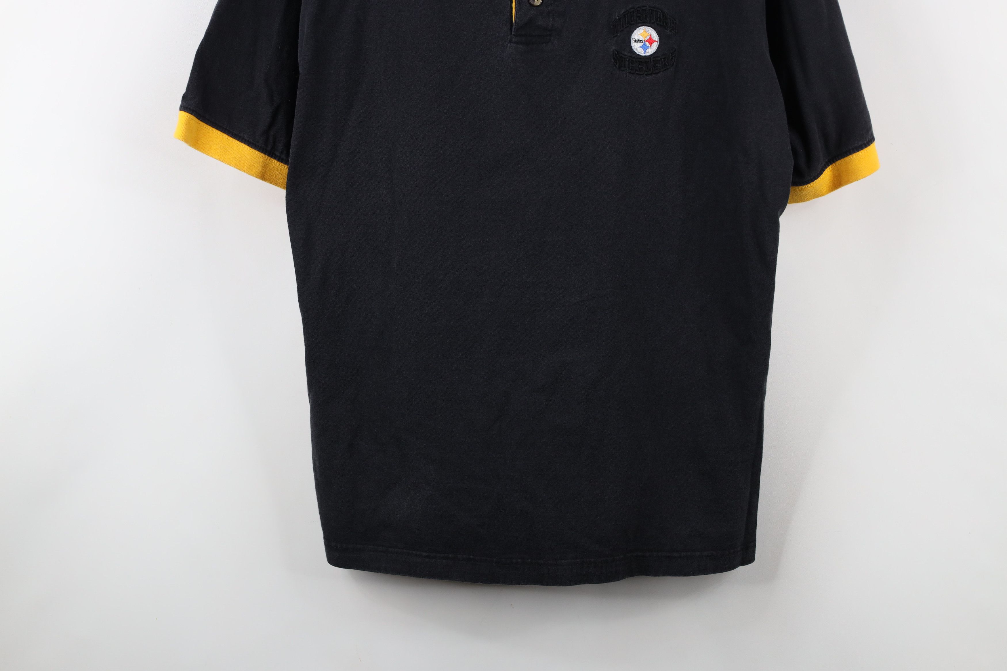 Vintage Vintage Y2K 2000 Pittsburgh Steelers Football Henley T-Shirt Size US L / EU 52-54 / 3 - 3 Thumbnail
