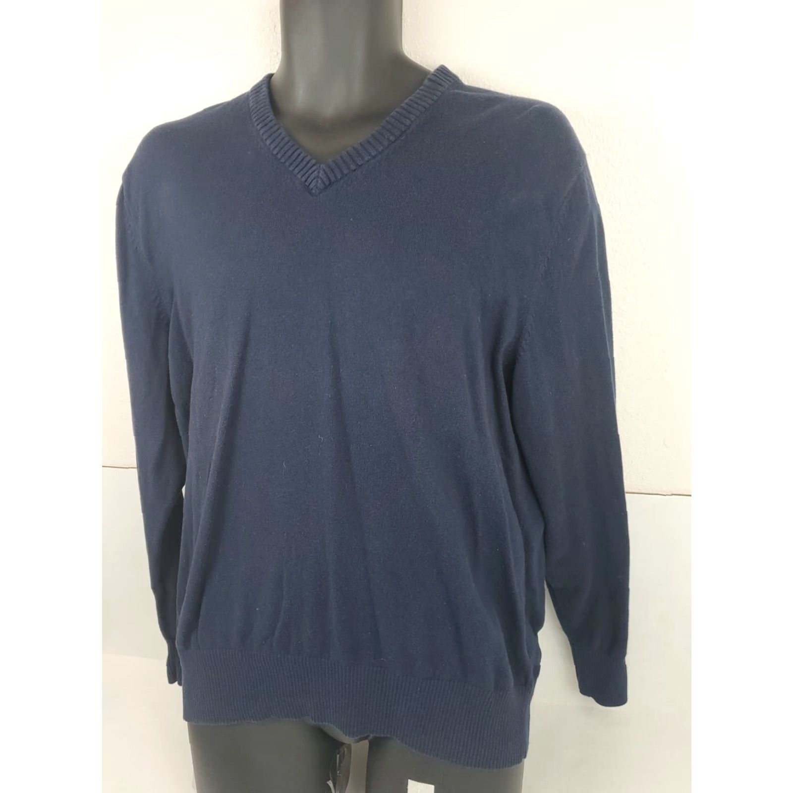 Eddie Bauer Eddie Bauer Sweater Cashmere Blend Pullover V Neck Navy Mens M Blue Solid Classic Size US M / EU 48-50 / 2 - 3 Thumbnail