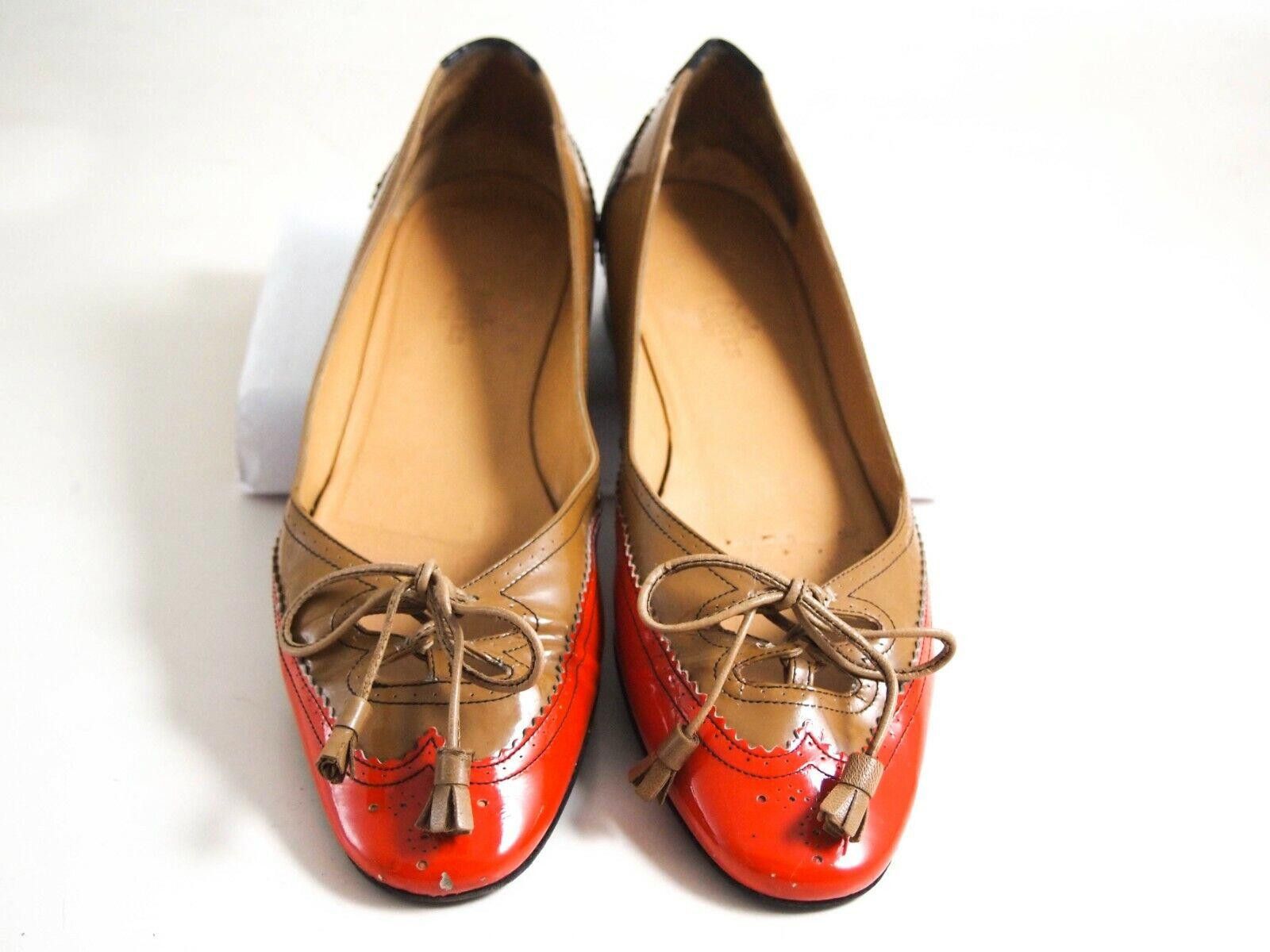 Hermes Hermes Flats Red Brown Patent Leather US 7 EU 37 Size US 7 / IT 37 - 3 Thumbnail