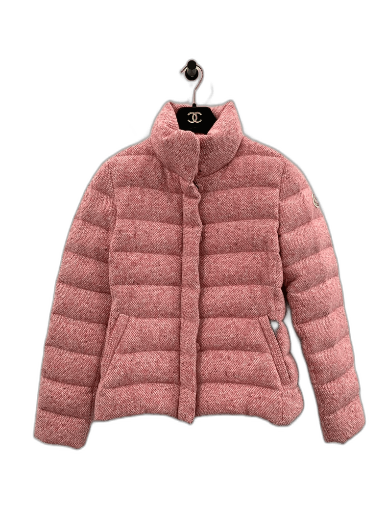 Moncler Moncler Pink Wool Down Jacket With Logo Size XS / US 0-2 / IT 36-38 - 1 Thumbnail