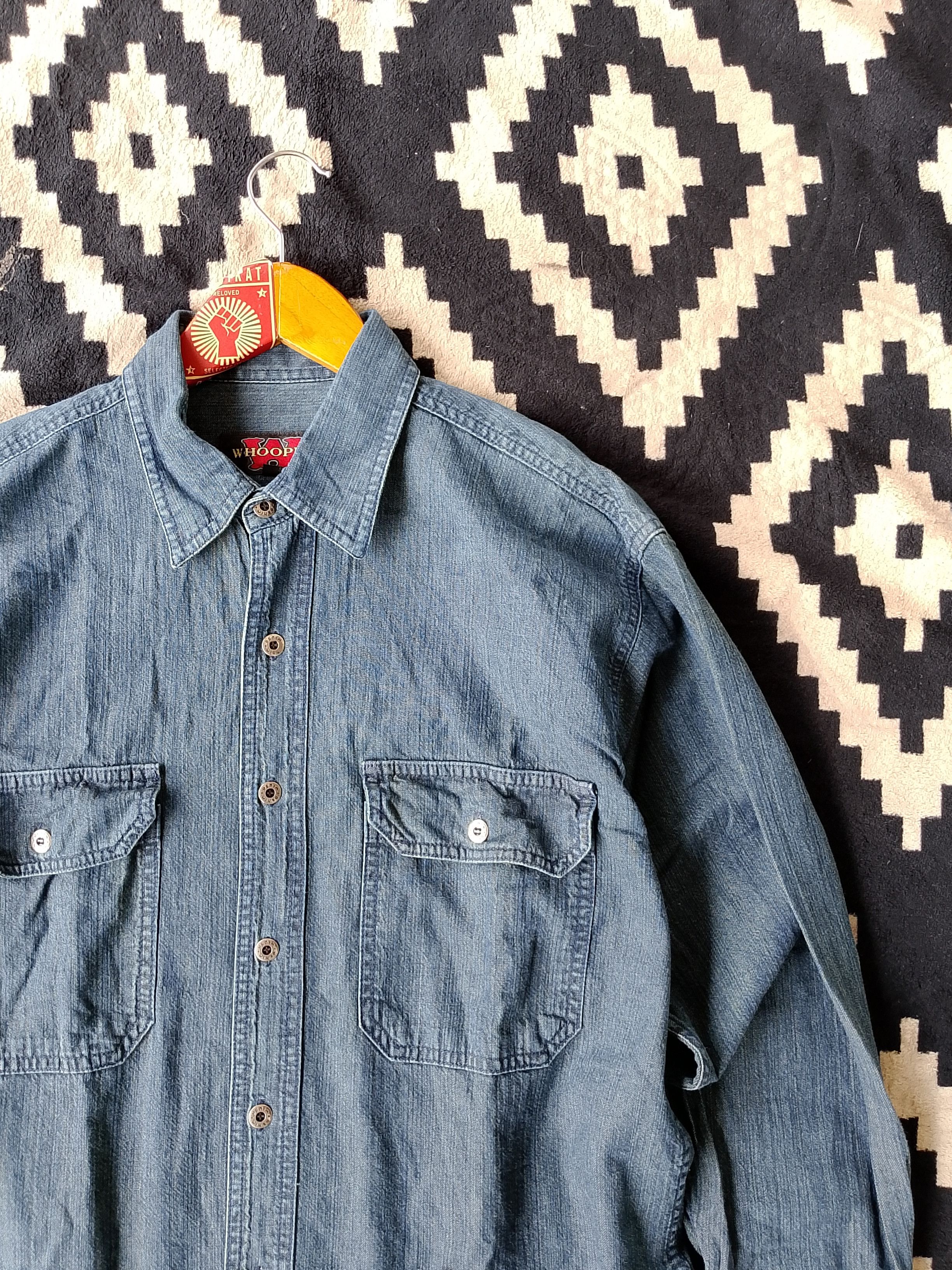 Other Whooper Distressed Indigo Denim Patched Utility Shirt Size US M / EU 48-50 / 2 - 3 Thumbnail