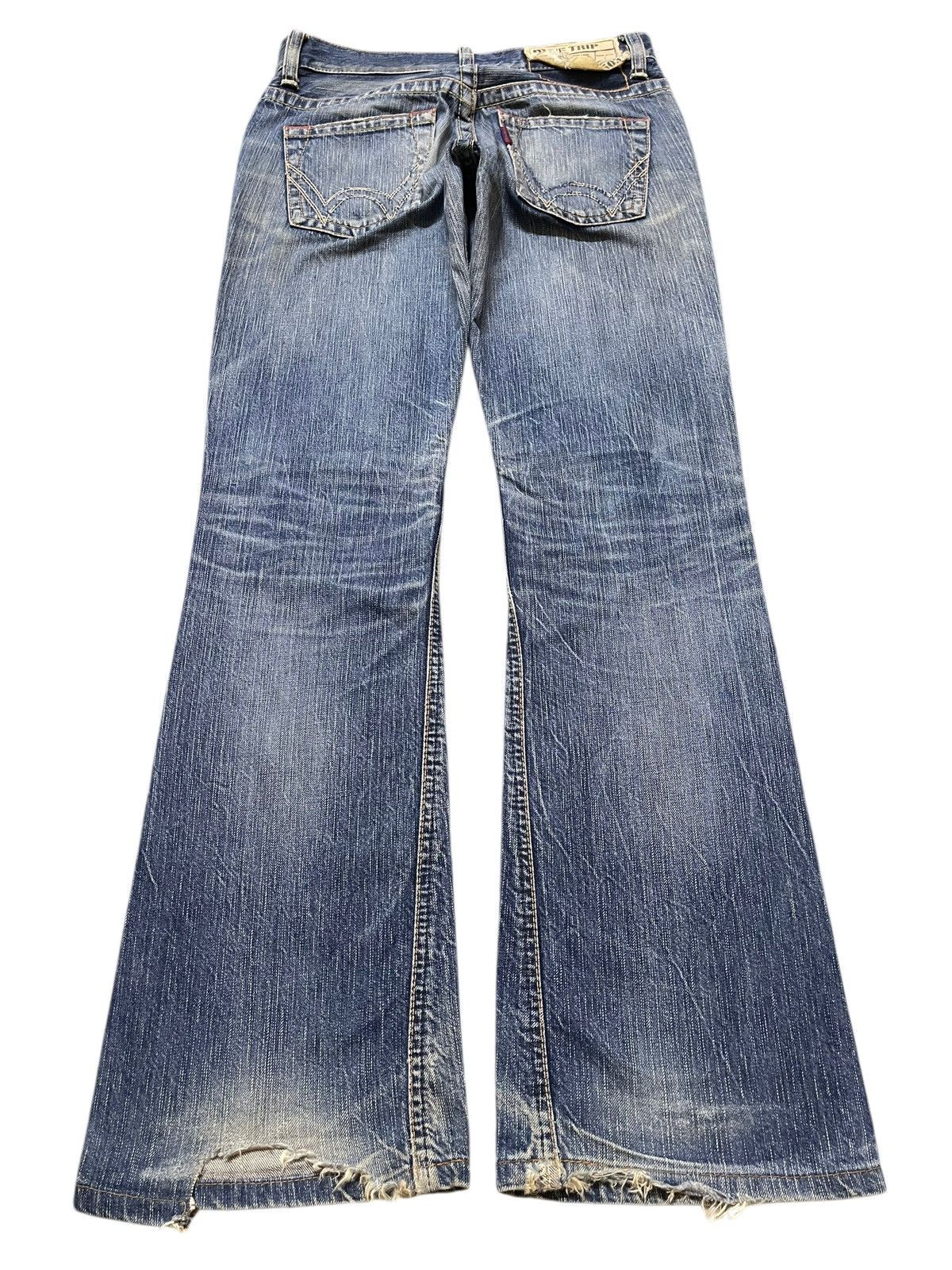 Edwin Vintage Edwin 503 Mud Faded Wash Distress Flare Jeans Size US 29 - 2 Thumbnail