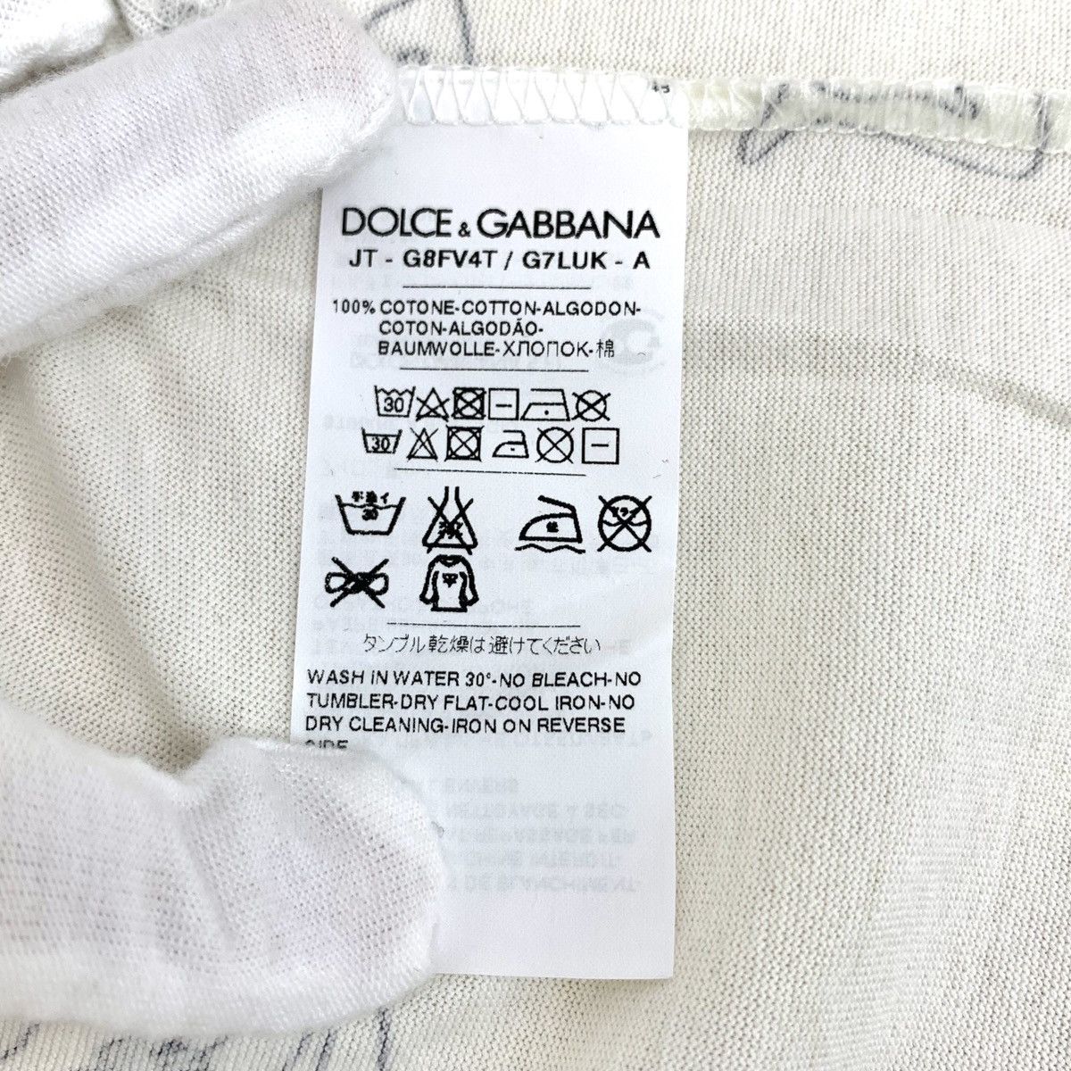 Dolce & Gabbana Dolce & Gabbana Cotton Crew Neck Short Sleeve T-Shirt K26WX Size US L / EU 52-54 / 3 - 6 Thumbnail