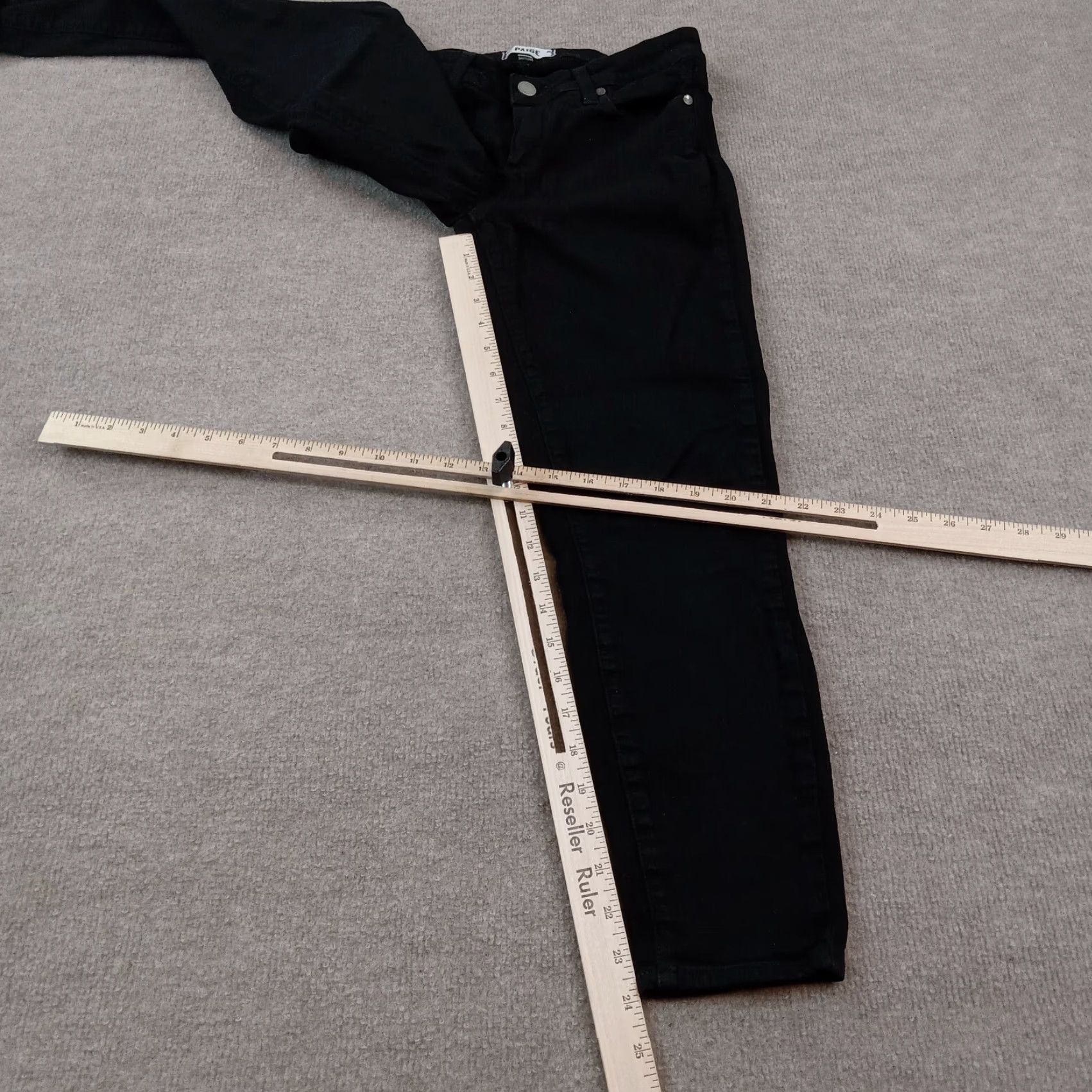 Paige Paige Womens Black Skinny Jeans 28x24 Verdugo Crop Stretch Cotton Size 28" / US 6 / IT 42 - 2 Thumbnail