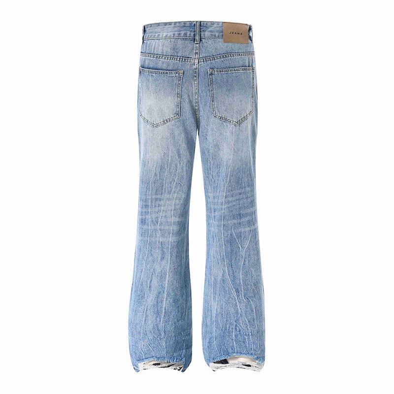 Vintage American retro washed cleanfit ripped flared jeans for men Size US 32 / EU 48 - 2 Thumbnail