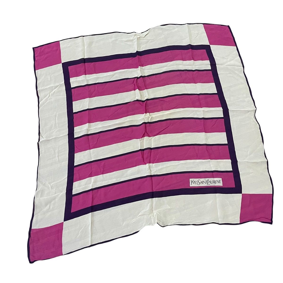 Yves Saint Laurent ysl big stripes silk scarf Size ONE SIZE - 1 Thumbnail
