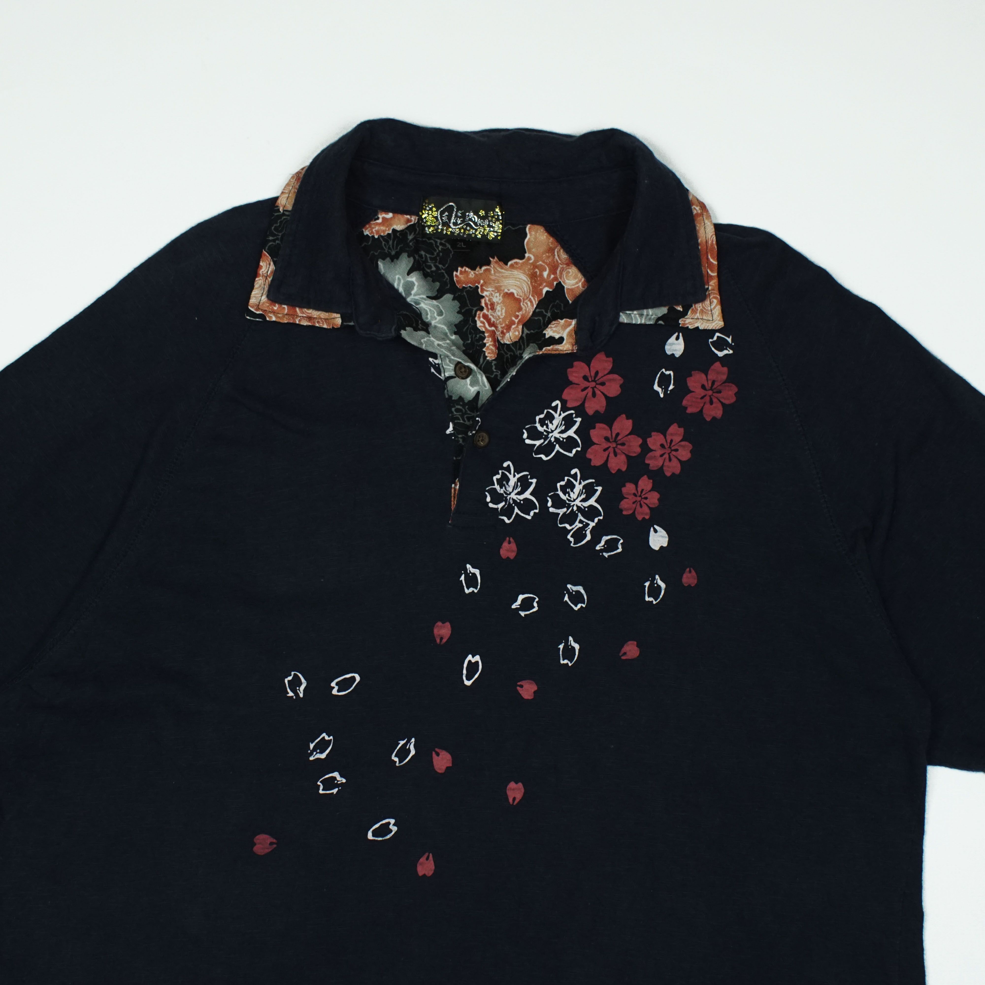 Japanese Brand *NoTariff Japan Traditional Dragon Graphic Collared T-Shirt Size US L / EU 52-54 / 3 - 4 Thumbnail