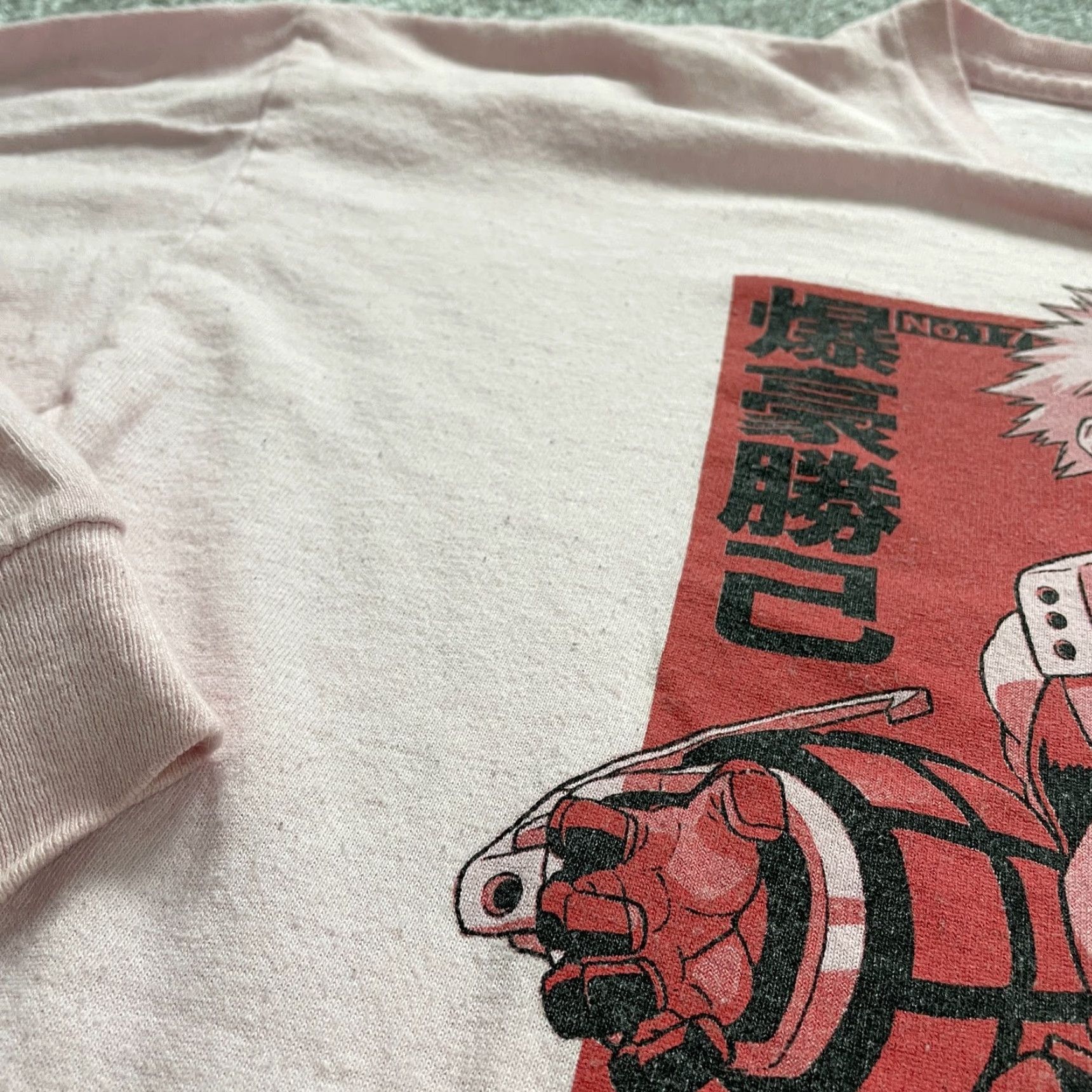 Pinko My Hero Academia Graphic Tee T-Shirt Mens XL Pink Long Sleeve Anime Katsuki Top Size US XL / EU 56 / 4 - 4 Thumbnail
