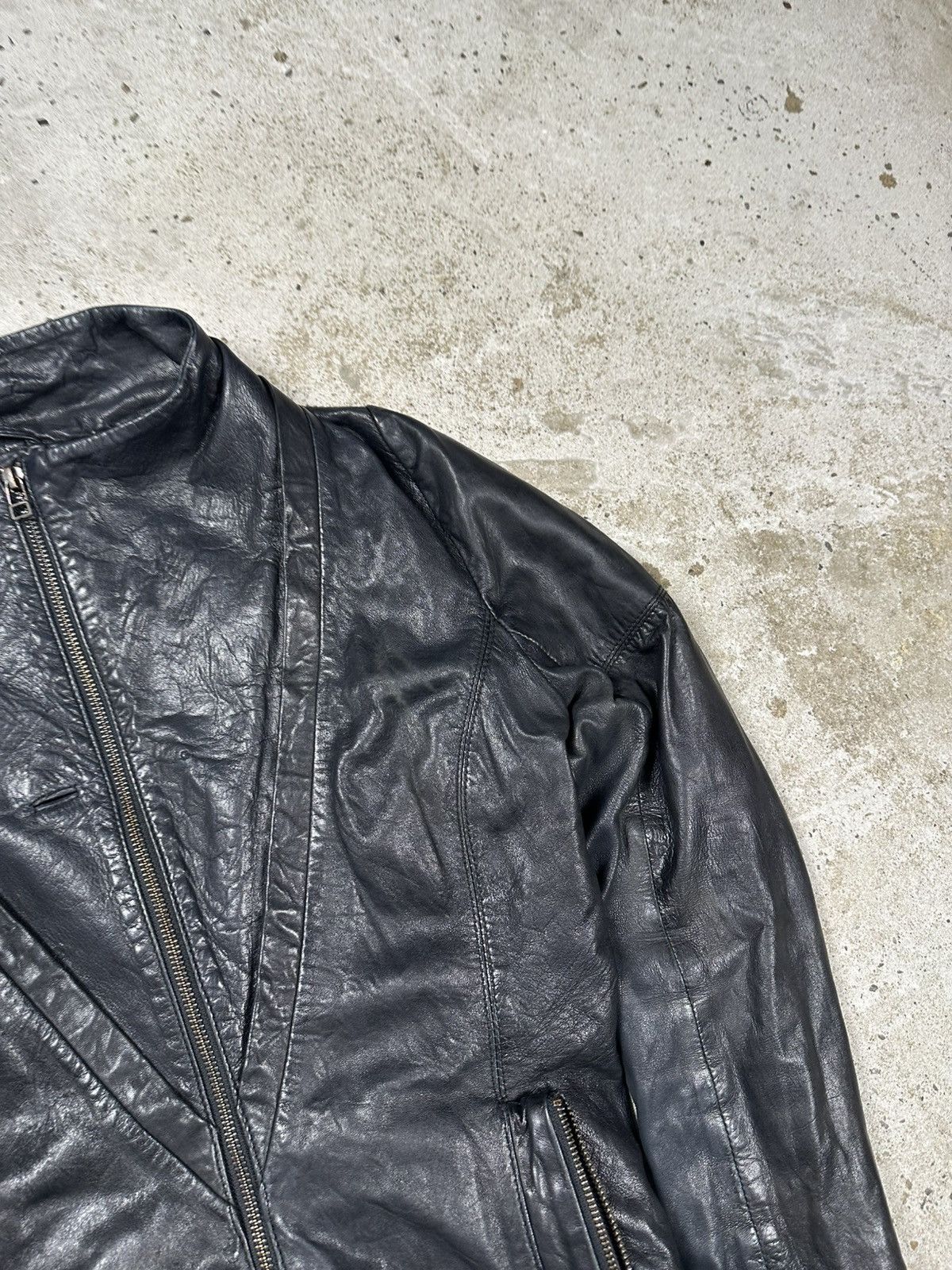 Japanese Brand × Vintage Vintage Y2K Black Leather Moto Biker Style Jacket Japanese Size US S / EU 44-46 / 1 - 7 Thumbnail