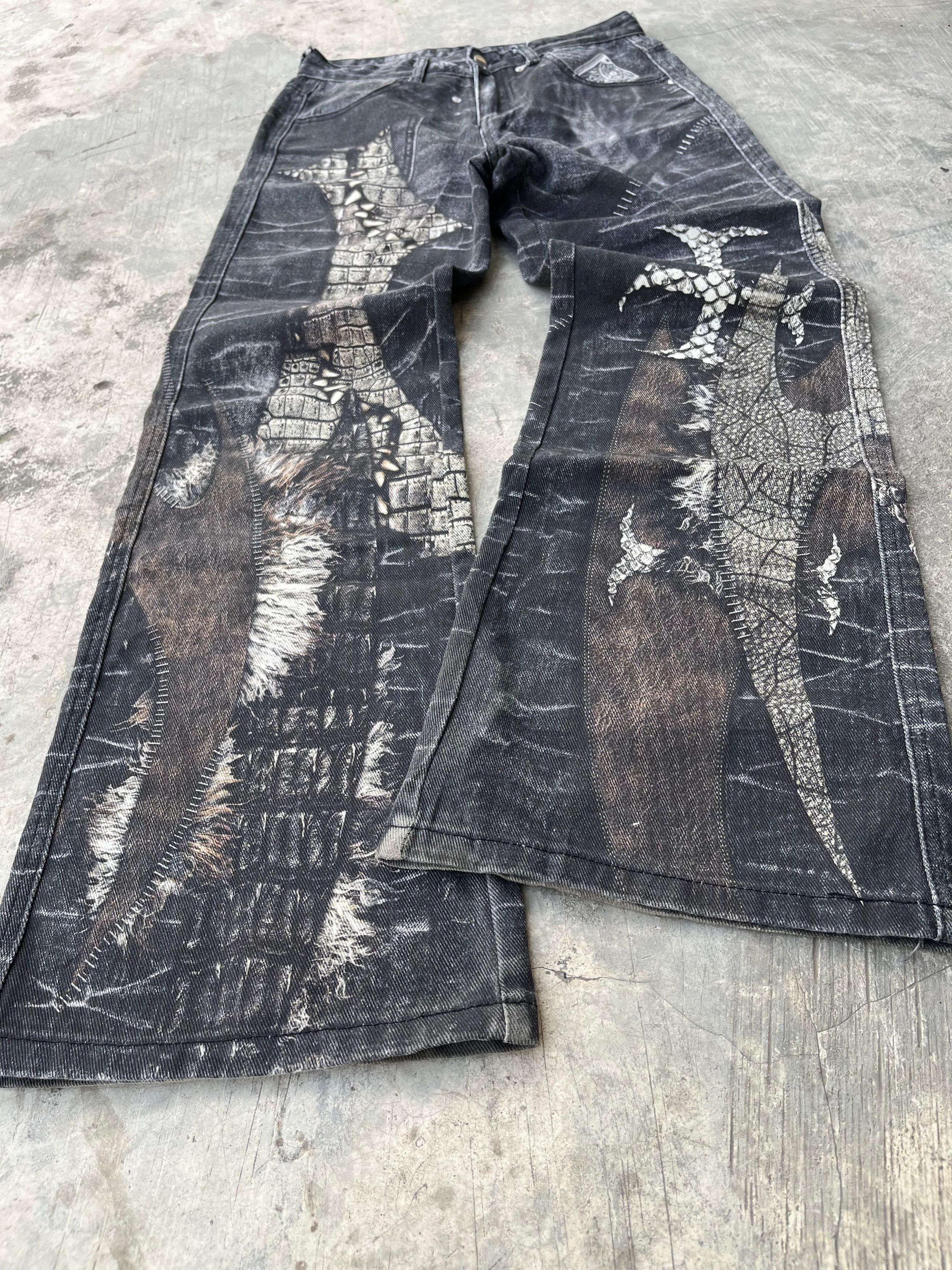 If Six Was Nine Unbrand Pyton Pattern Flared Pants Size US 29 - 4 Thumbnail