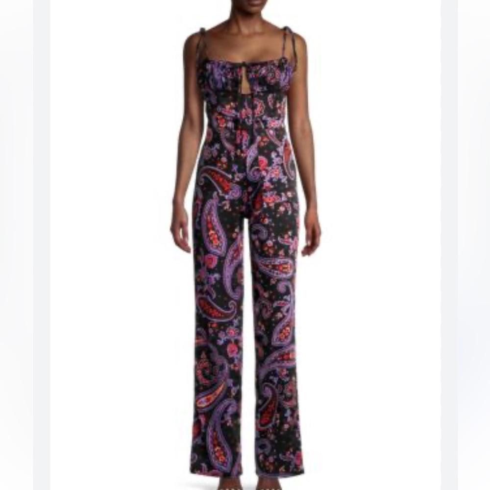 REVOLVE DANIELLE BERNSTEIN l Paisley-Print Ruched Jumpsuit 14 Size 36" / US 14 / IT 50 - 10 Thumbnail