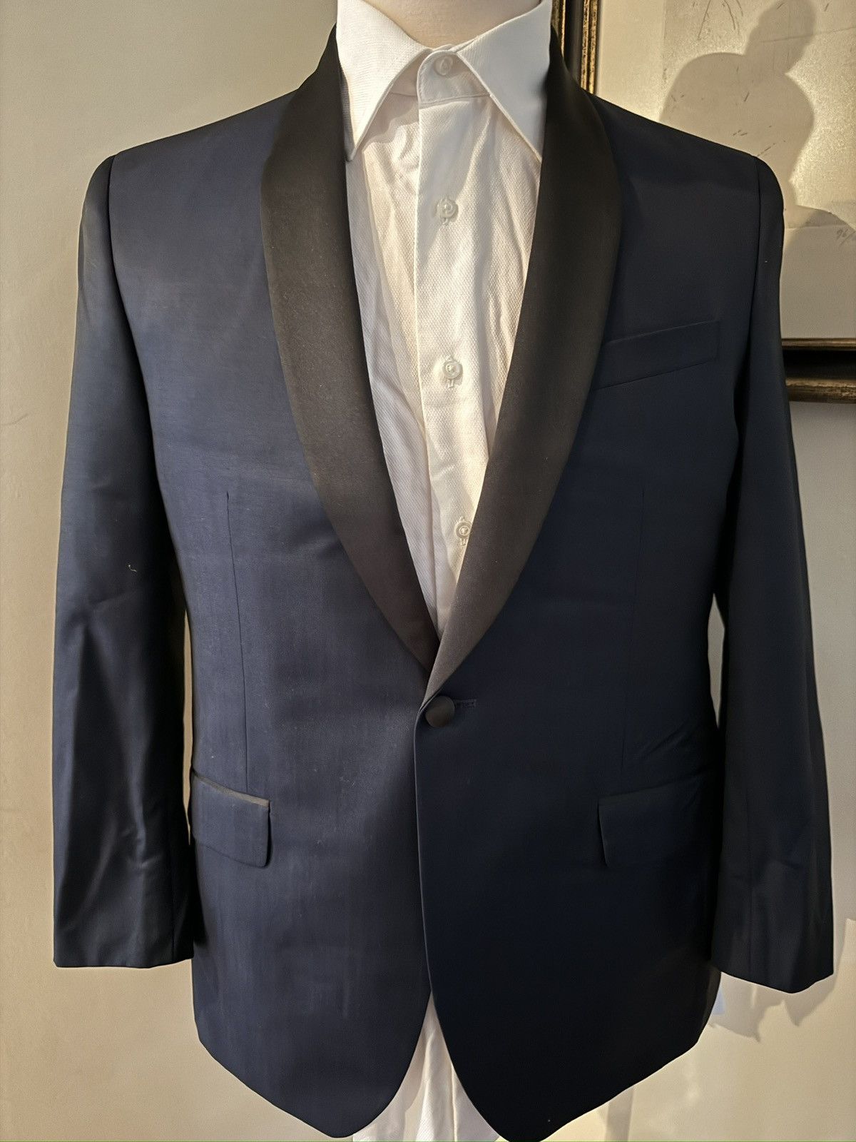 Ted Baker Ted Baker London Mohair Blend Navy Shawl Lapel Tuxedo 40S Size 40S - 3 Thumbnail