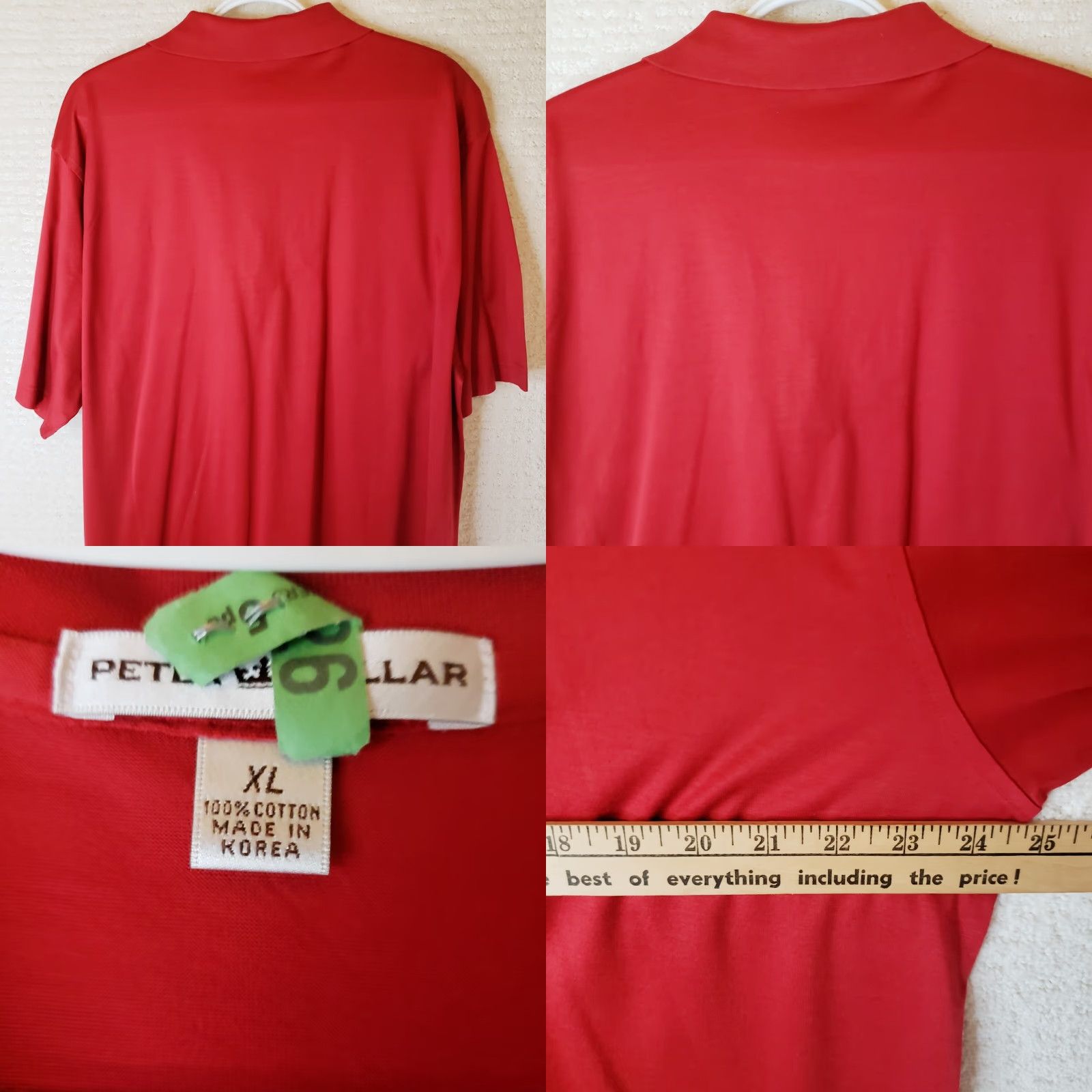 Peter Millar Peter Millar Men S Polo Shirt Red 100% Cotton L Short Sleeve Solid Logo Crown Sleeve Like New Adults Mens Polo Size US L / EU 52-54 / 3 - 8 Thumbnail