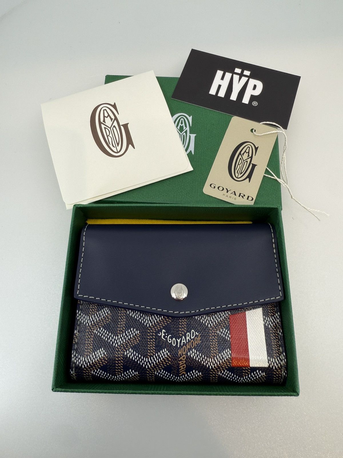 Goyard Saint Gabriel Painted Wallet Navy Blue