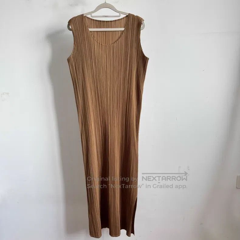 Issey Miyake Issey Miyake Brown Dress Size L / US 10 / IT 46 - 1 Thumbnail