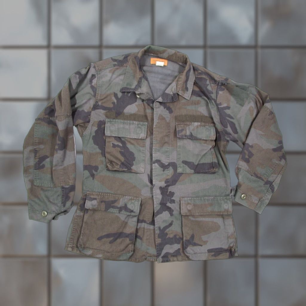Vintage Etienne Marcel Jacket Women Small Green Camo Button Up Field Army Military Camouflage Pockets Casual Size S / US 4 / IT 40 - 1 Thumbnail