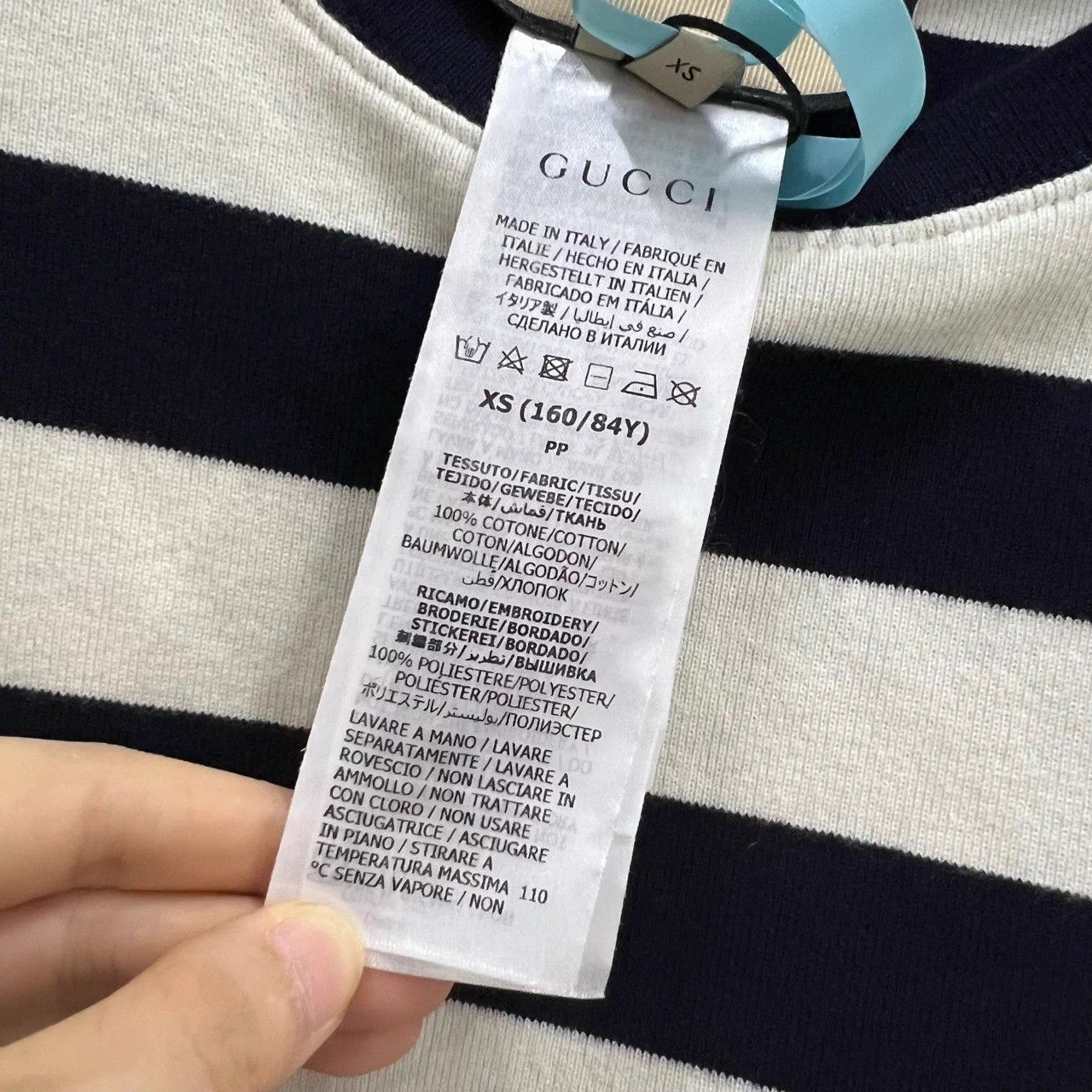 Gucci GUCCI striped cherry logo short-sleeve XS 95 New Size XS / US 0-2 / IT 36-38 - 5 Thumbnail