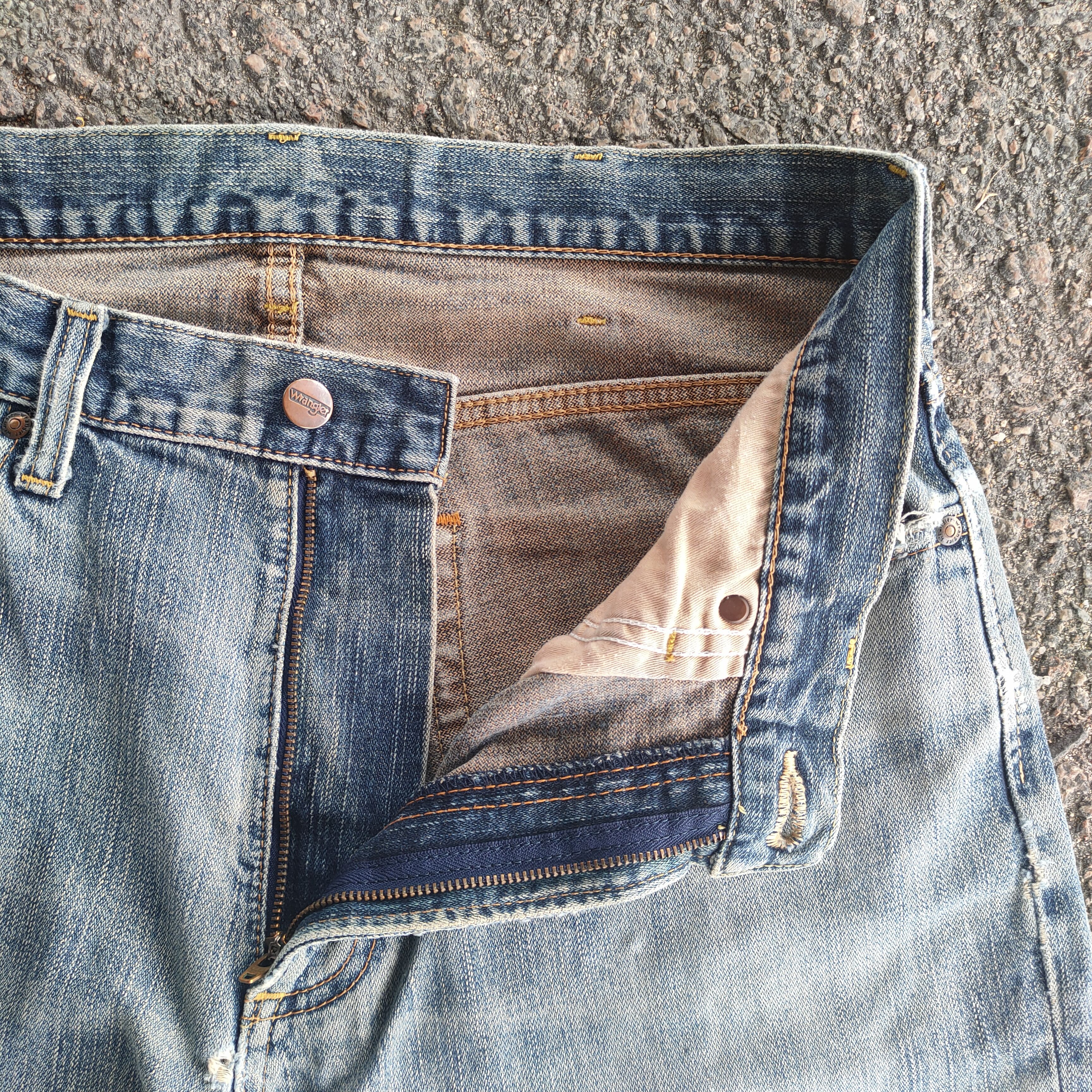 Wrangler VINTAGE WRANGLER FADED RIPPED JEANS DENIM PANTS Size US 34 / EU 50 - 5 Thumbnail