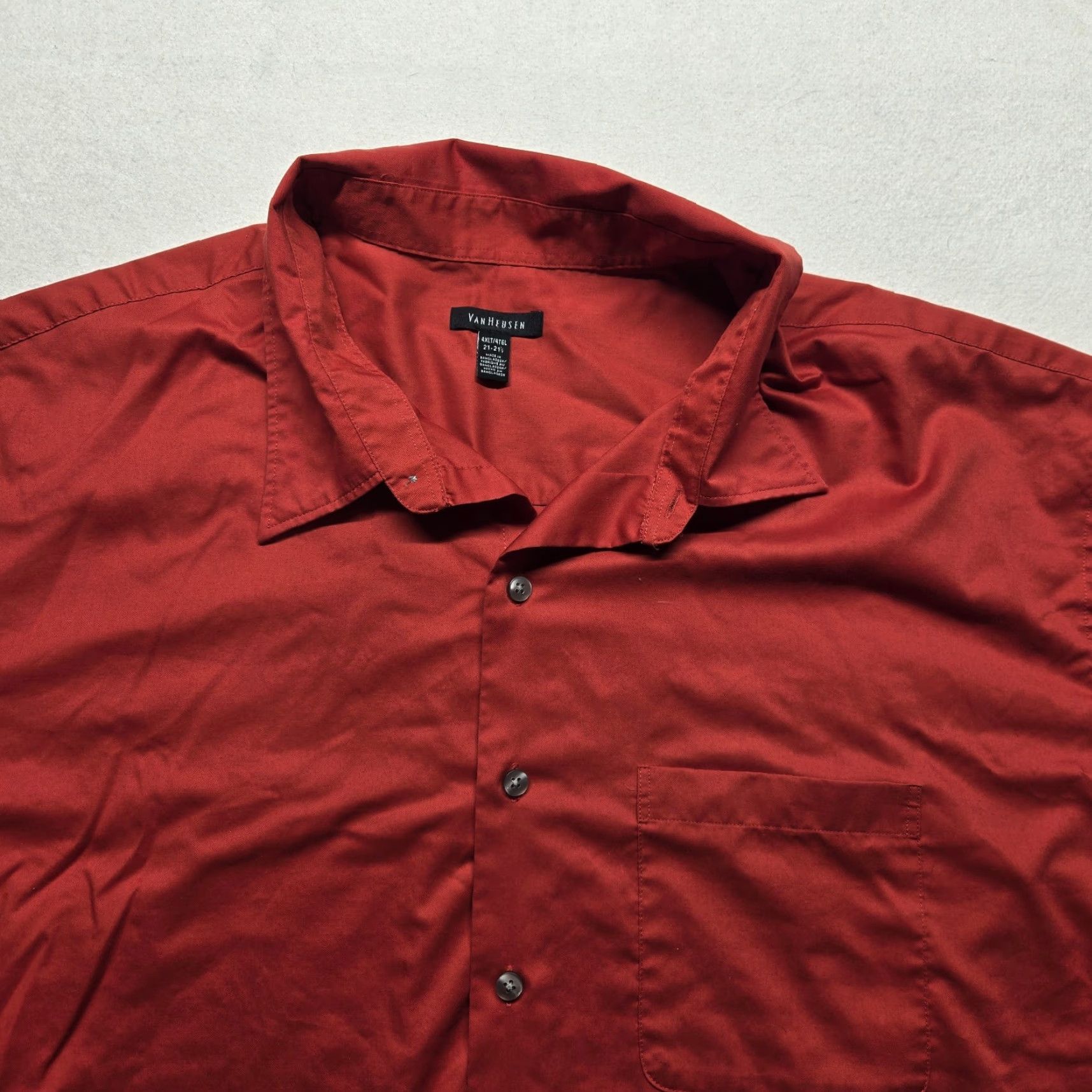 Van Heusen Van Heusen Shirt Orange Short Sleeve Button-Up Adult Men 4XLT Tall Size US XXL / EU 58 / 5 - 2 Thumbnail