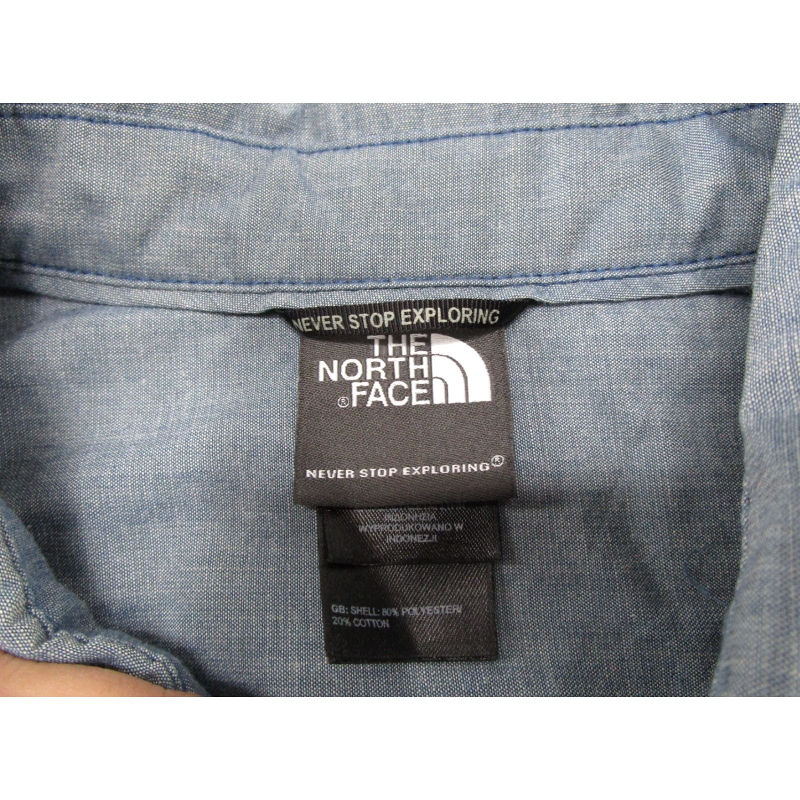 The North Face The North Face Button Up Shirt Men's L Blue Long Sleeve Pockets Regular Fit Size L Size US L / EU 52-54 / 3 - 2 Thumbnail