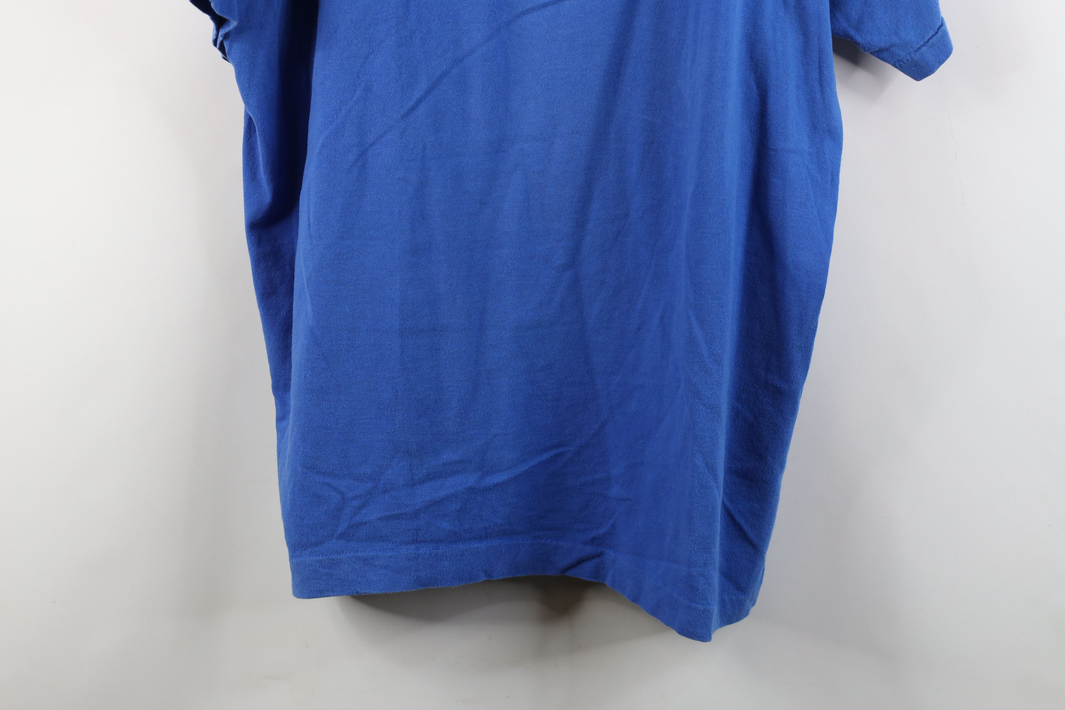 Vintage Vintage 90s Streetwear Heavyweight T-Shirt Royal Blue Size US XL / EU 56 / 4 - 3 Thumbnail