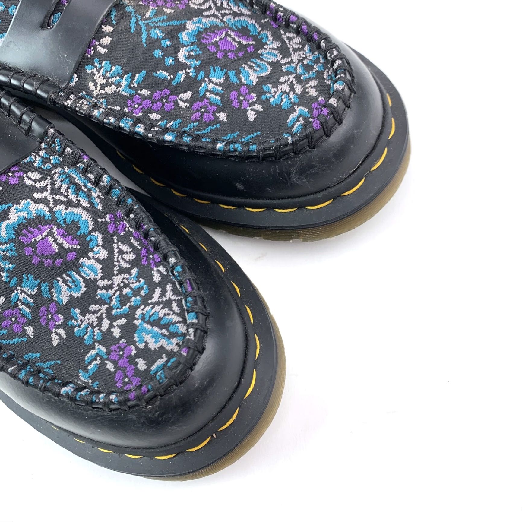 Dr. Martens Dr. Martens Penton Black Floral Brocade Leather Loafers Flats Unisex M8 W9 Size US 9 / IT 39 - 2 Thumbnail