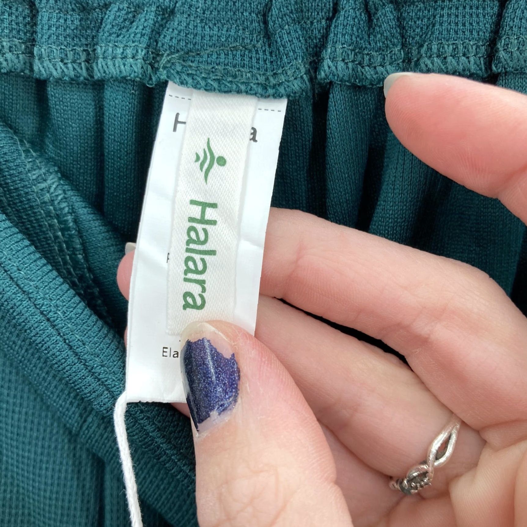 Vintage Halara Pants Womens XL Green Wide-Leg Pleated Athleisure Elastic Waist Pockets Size 40" / US 18 - 6 Thumbnail