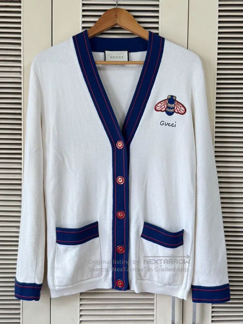Gucci Gucci Little Bee Embroidery Knitted Cardigan coat Size XS / US 0-2 / IT 36-38 - 1 Thumbnail