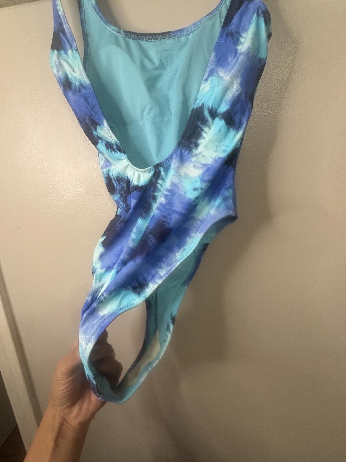 Designer Aerie Vibrant Blue Tie-Dye Swimsuit - XS Size ONE SIZE - 3 Thumbnail