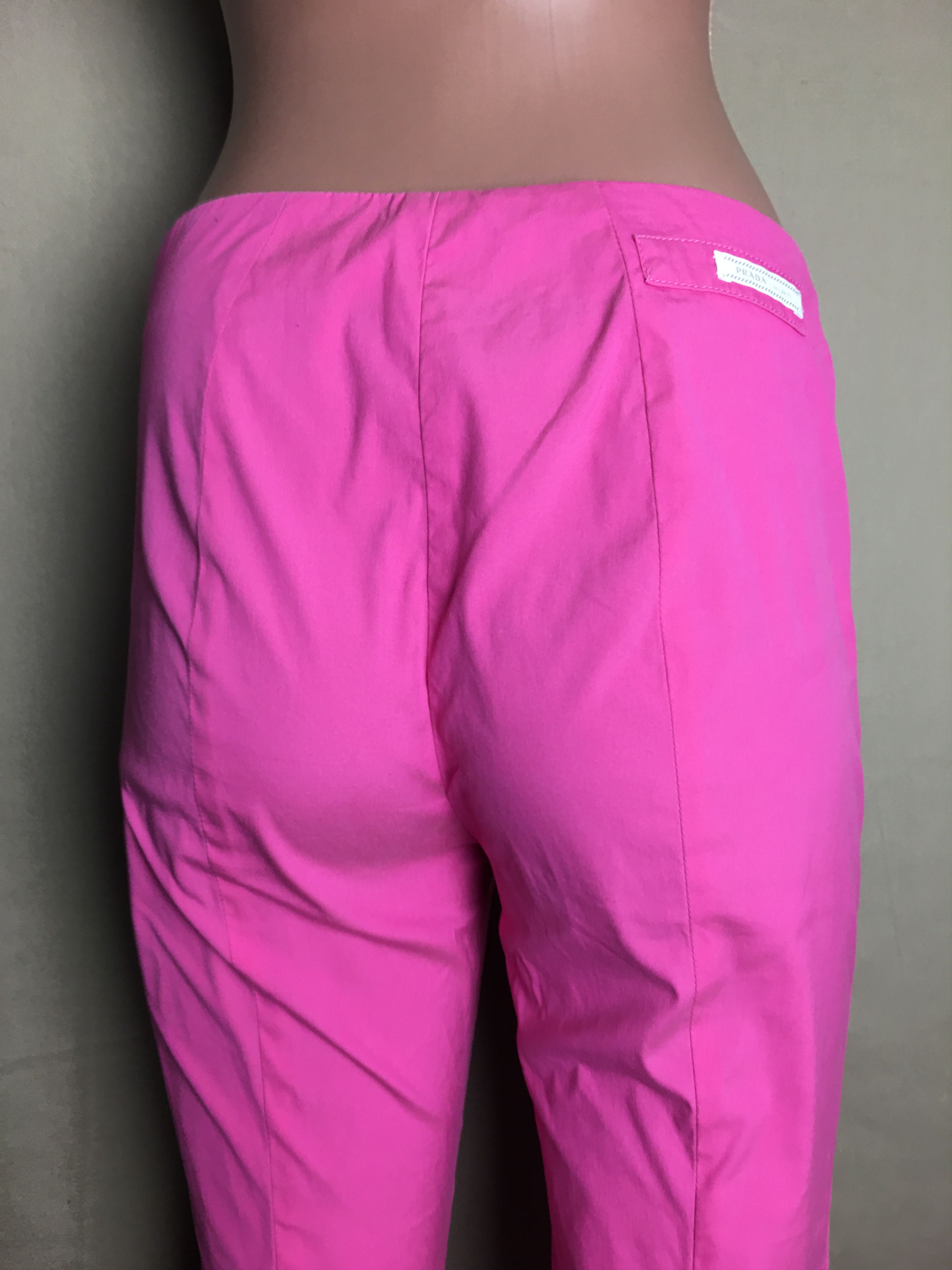 Prada PRADA Pink Cotton Nylon Cropped Pants Size IT38 Size 26" / US 2 / IT 38 - 6 Thumbnail