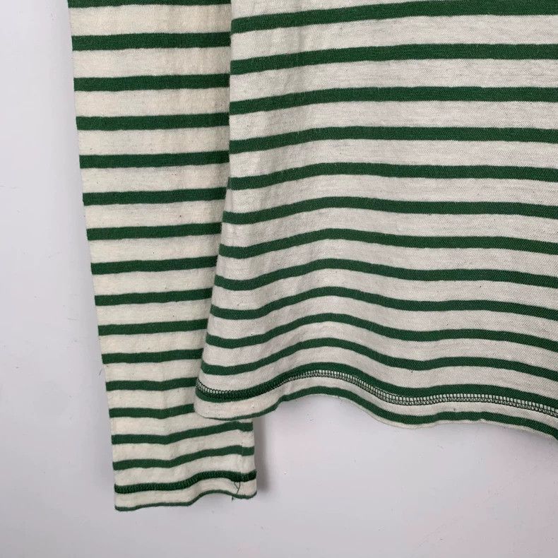 Loewe Loewe Logo embroidered half high collar green striped cott Size S / US 4 / IT 40 - 4 Thumbnail