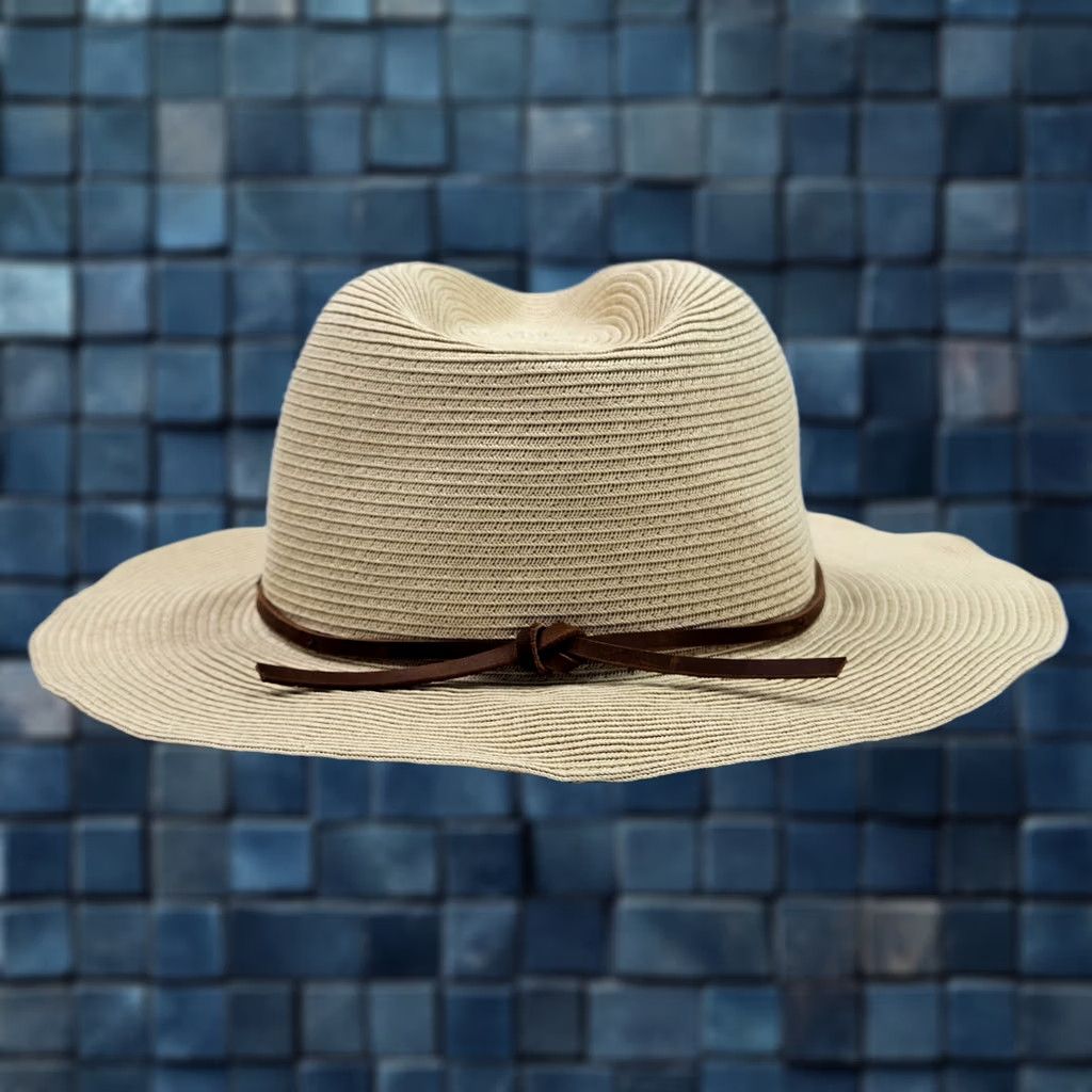 Brixton Brixton Wesley Straw Fedora Unisex Adjustable Packable UPF 50 Hat S Tan Fedora Size ONE SIZE - 1 Thumbnail