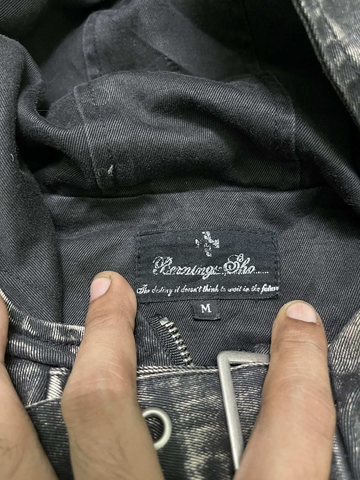 If Six Was Nine 1990s BERNING SHO DENIM JACKET BONDAGE RARE DESIGN Size US M / EU 48-50 / 2 - 11 Thumbnail