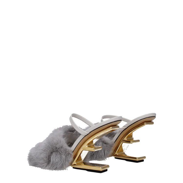 Fendi ob1o1e1124 Mink Sandals in Grey Size US 9 / IT 39 - 4 Thumbnail