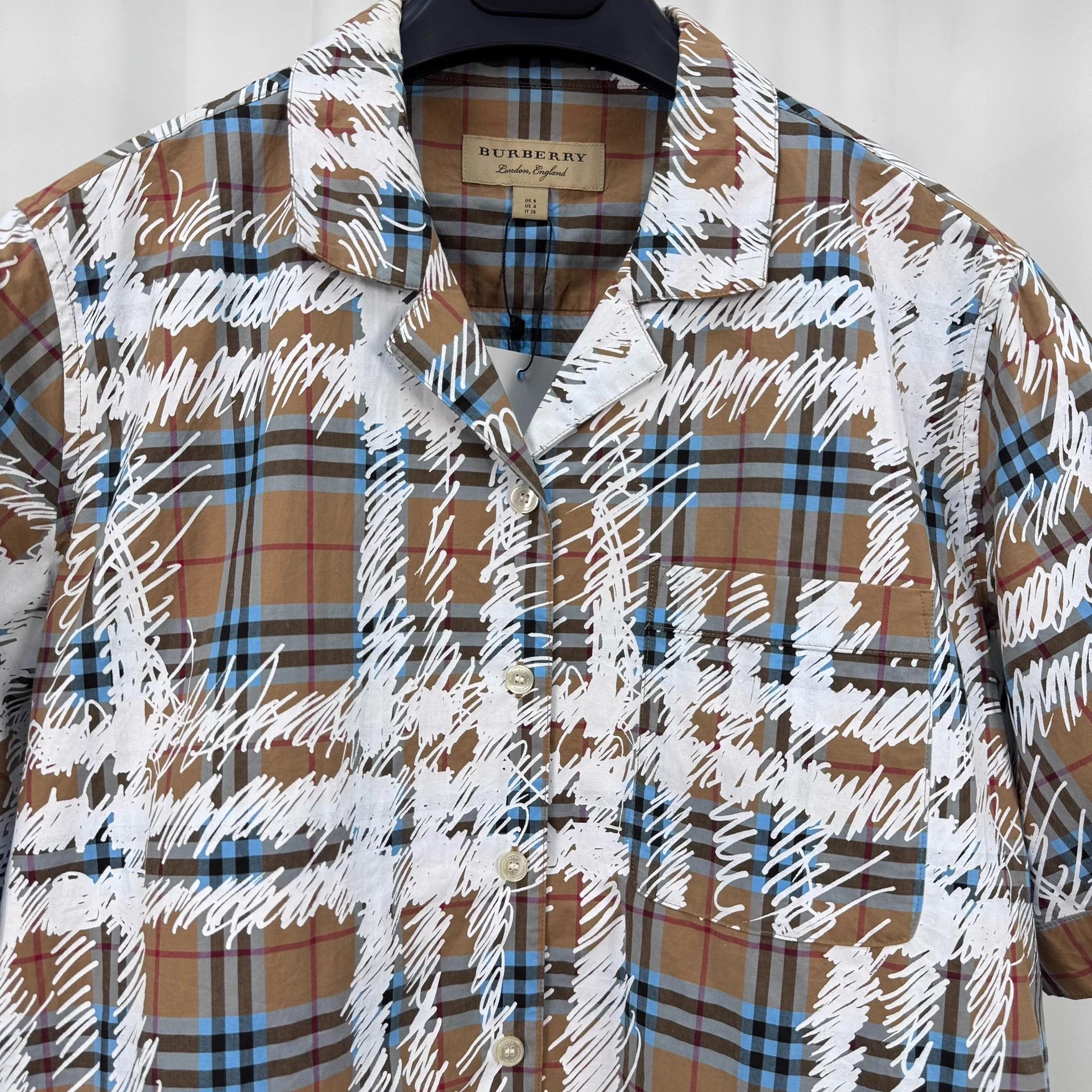 Burberry Burberry Graffiti Check Short Sleeve Shirt UK6 99 New Size US XL / EU 56 / 4 - 3 Thumbnail