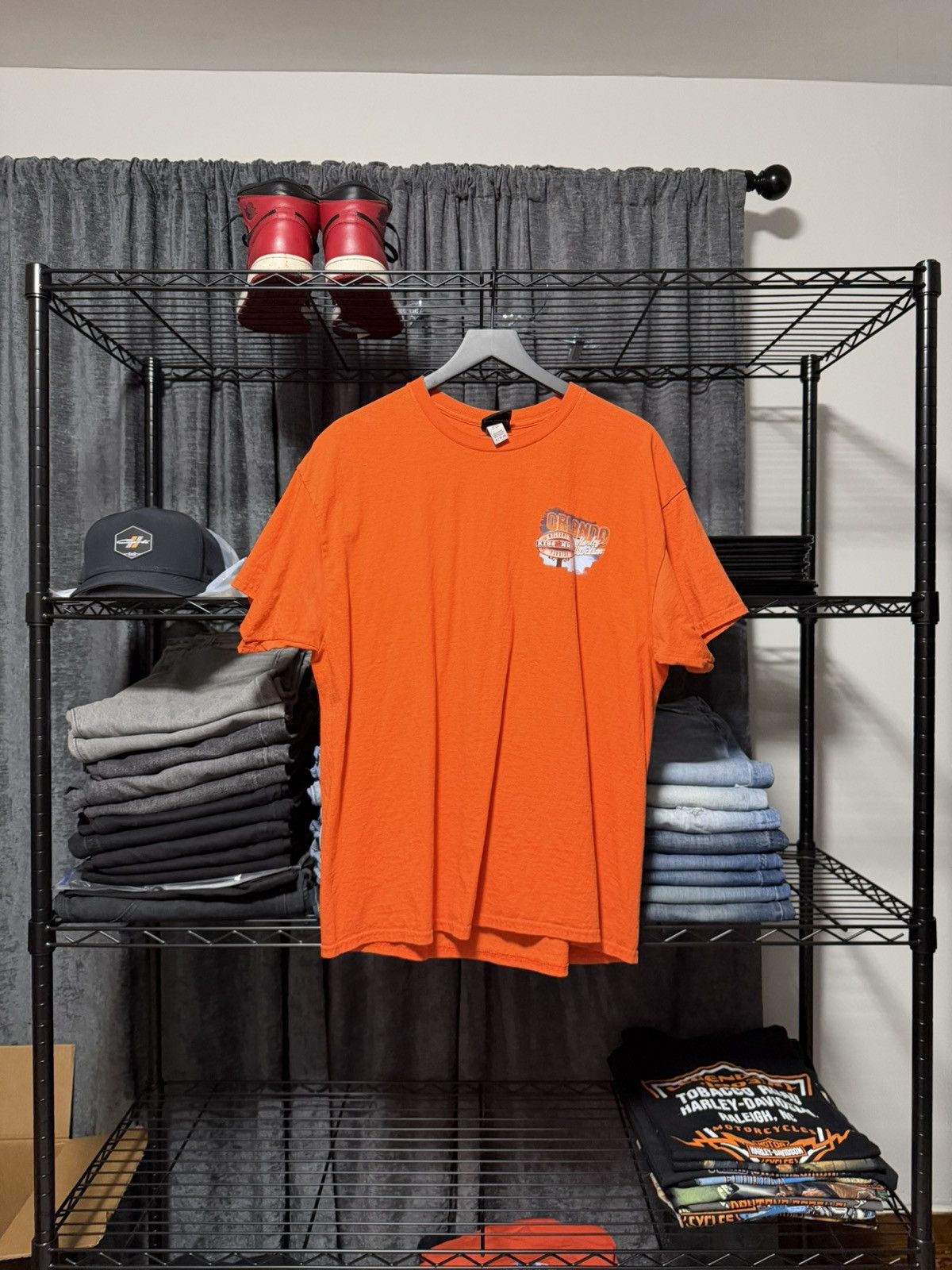 Harley Davidson Harley Davidson of Orlando Florida Men’s T-Shirt XL Orange Size US XL / EU 56 / 4 - 2 Thumbnail