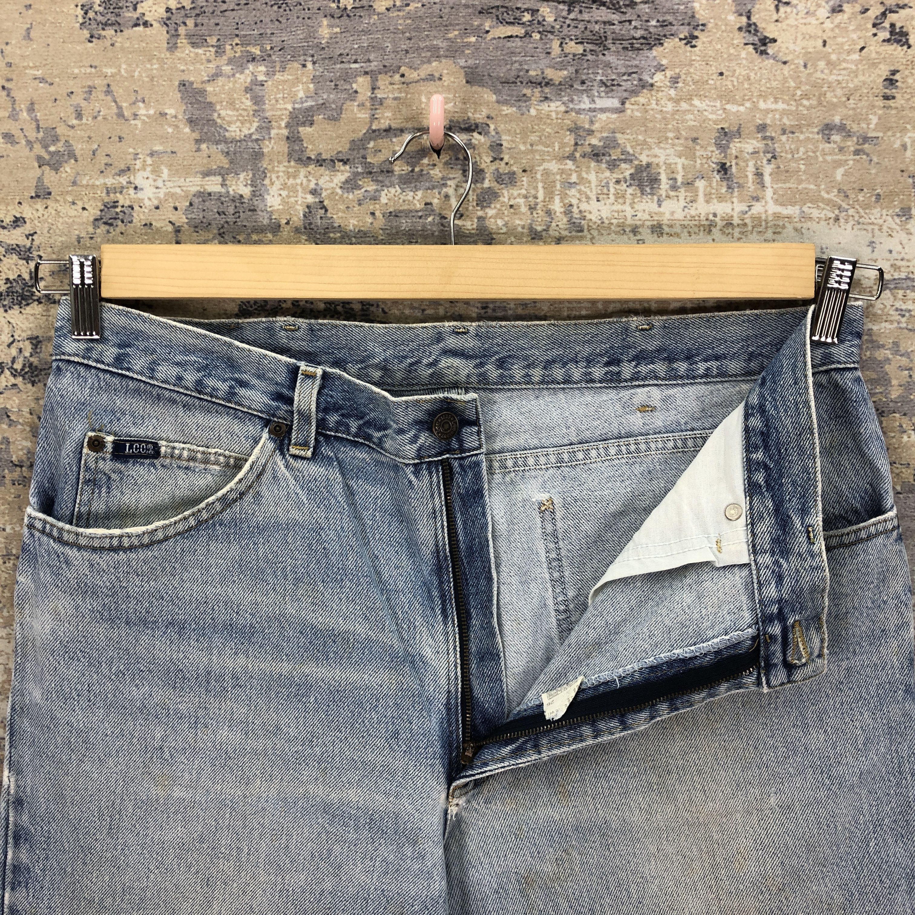 Lee Vintage 90s Lee Light Wash Jeans Ripped Lee Sun Faded Denim Size US 34 / EU 50 - 6 Thumbnail