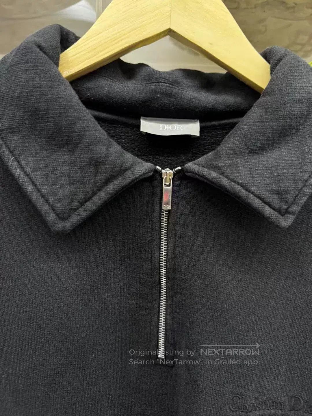 Dior black embroidered logo half-zip sweatshirt. Size US L / EU 52-54 / 3 - 7 Thumbnail