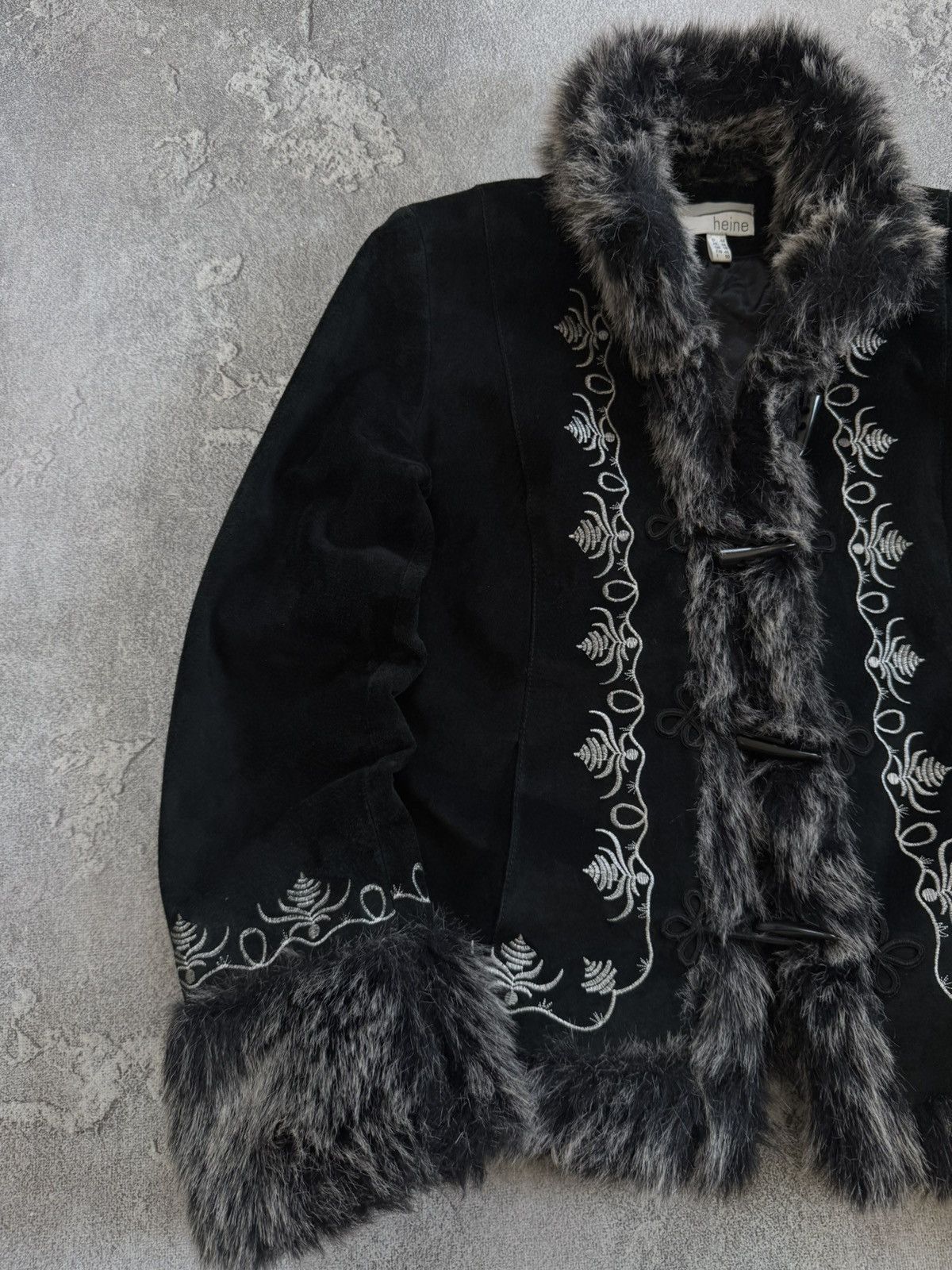 Miss Sixty Heine suede retro fur faux jacket coat black if six was nine Size XL / US 12-14 / IT 48-50 - 3 Thumbnail