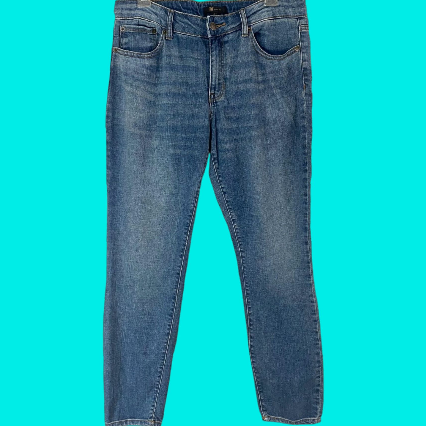 Frye Frye Straight-Leg Premium Denim Jeans Women's 6 Blue Medium Wash Stretch Denim Jeans Size 28" / US 6 / IT 42 - 1 Thumbnail